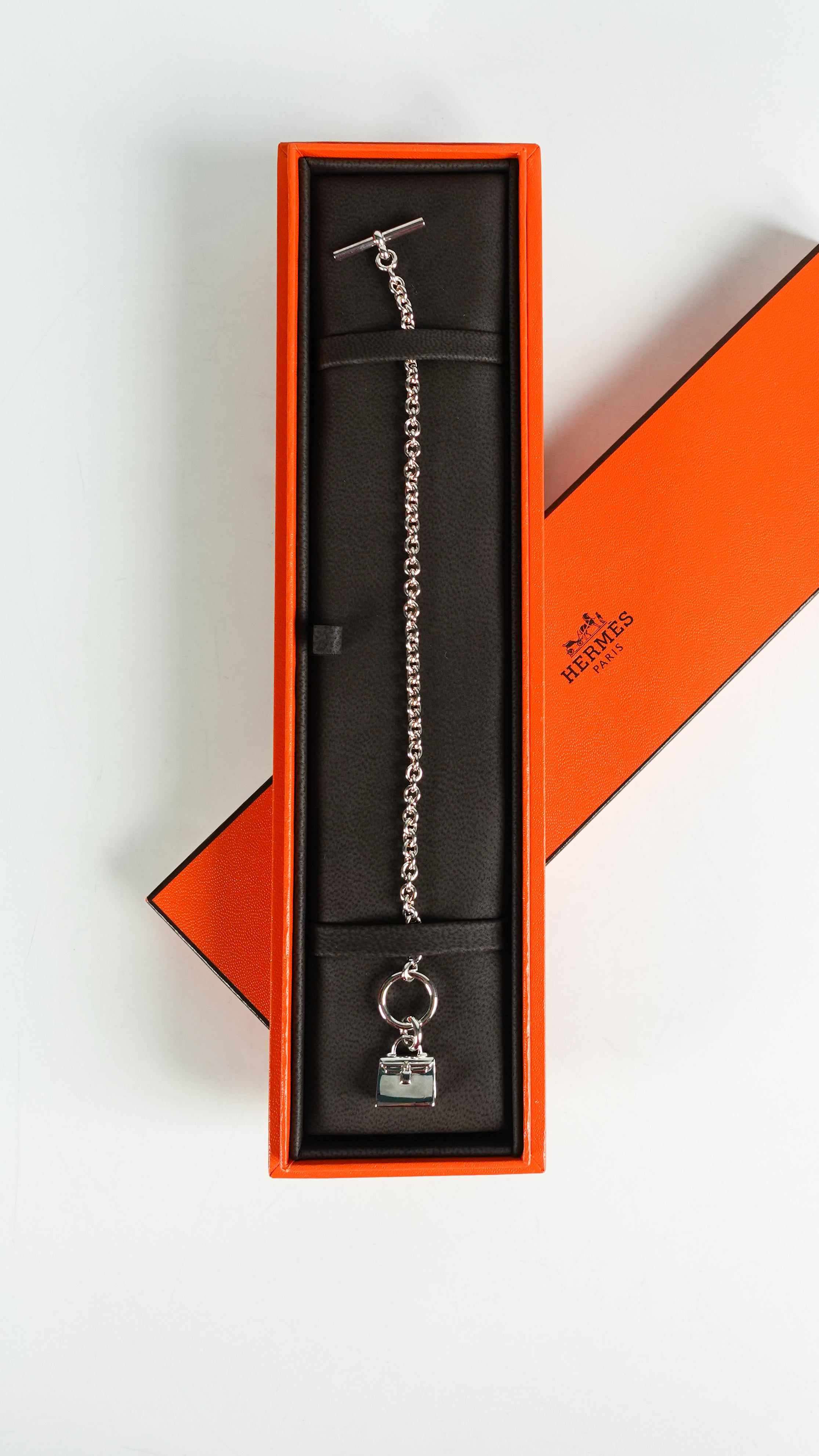 Hermes Kelly Amulet Silver Bracelet