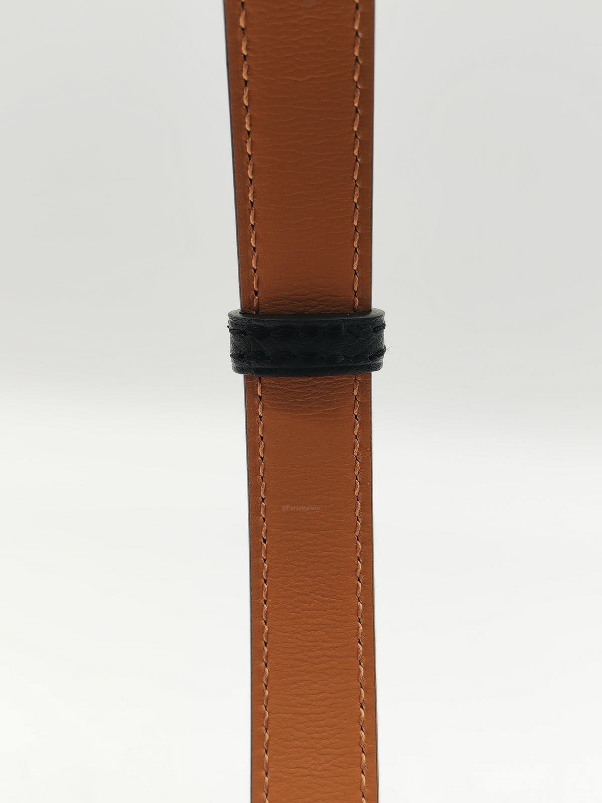 Hermes Kelly Belt in Black Epsom Leather Rose Gold Hardware Stamp W(2024) | Purse Maison Luxury Bags Shop