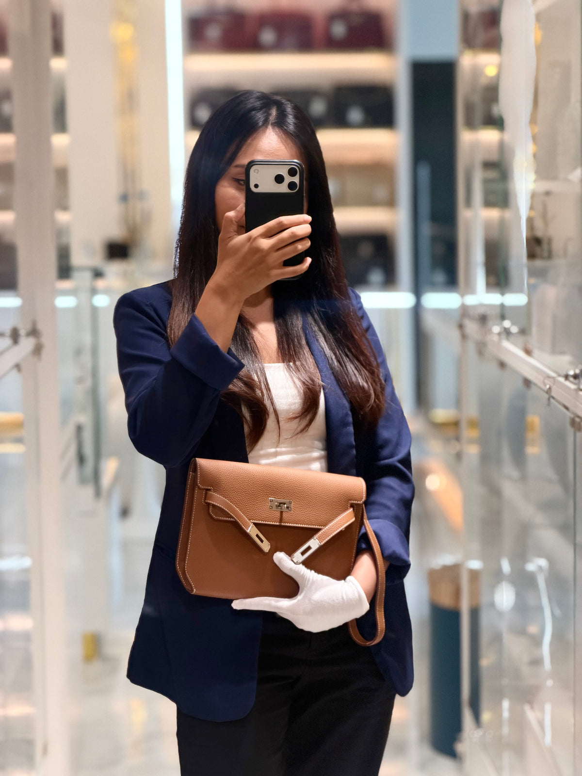 Hermes Kelly Depeches 25 Pouch in Gold Togo Leather and Palladium Hardware Stamp B (2023) | Purse Maison Luxury Bags Shop
