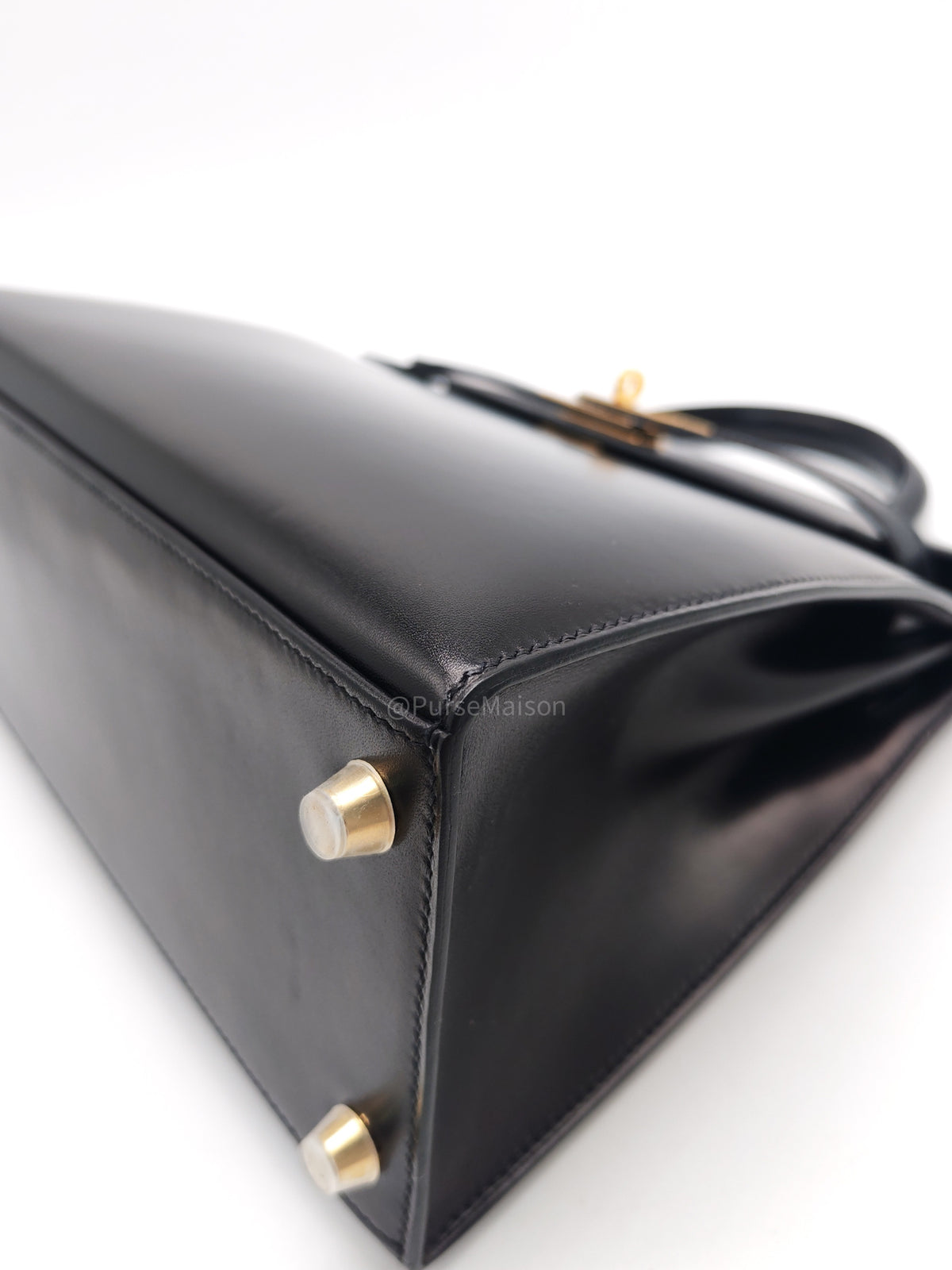 Hermes Kelly II 28 Sellier in Black Box Calfskin Leather Gold Hardware Stamp U (2022) | Purse Maison Luxury Bags Shop