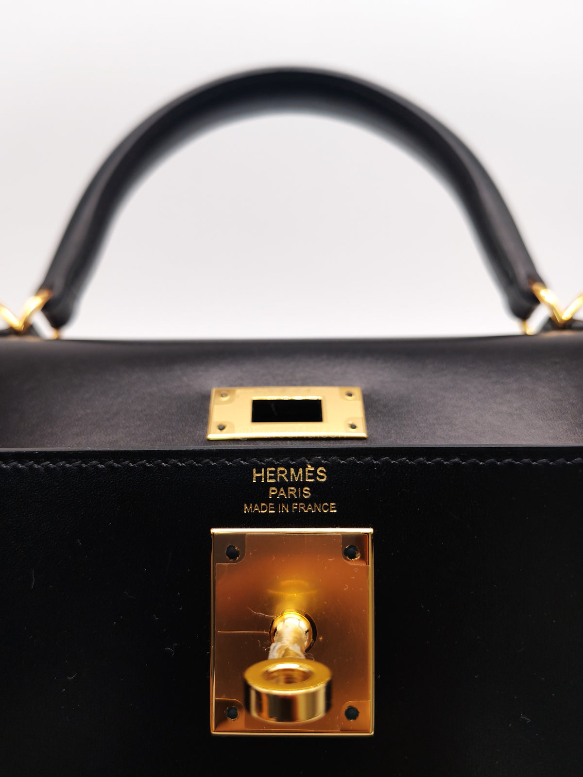 Hermes Kelly II 28 Sellier in Black Box Calfskin Leather Gold Hardware Stamp U (2022) | Purse Maison Luxury Bags Shop