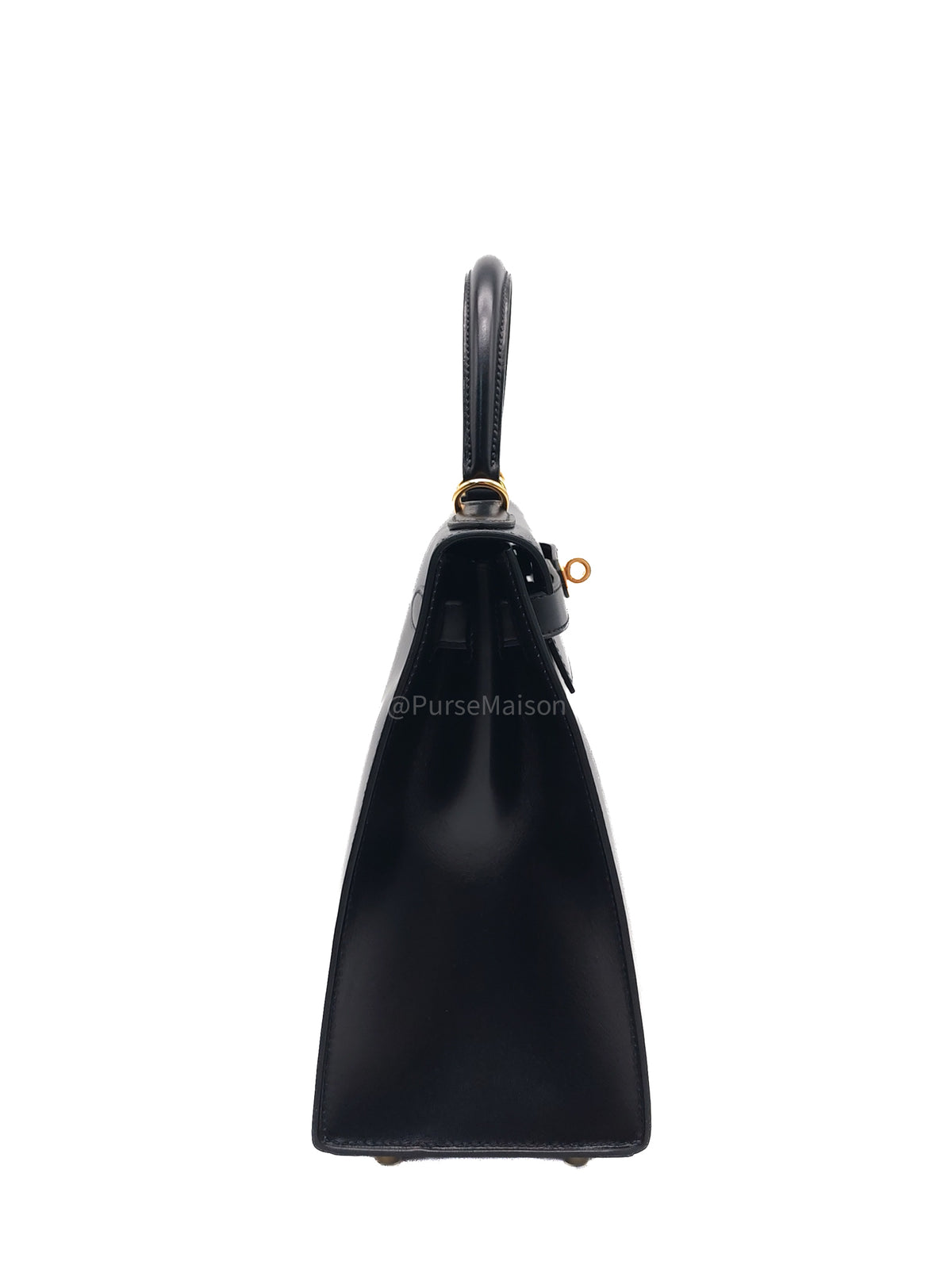 Hermes Kelly II 28 Sellier in Black Box Calfskin Leather Gold Hardware Stamp U (2022) | Purse Maison Luxury Bags Shop