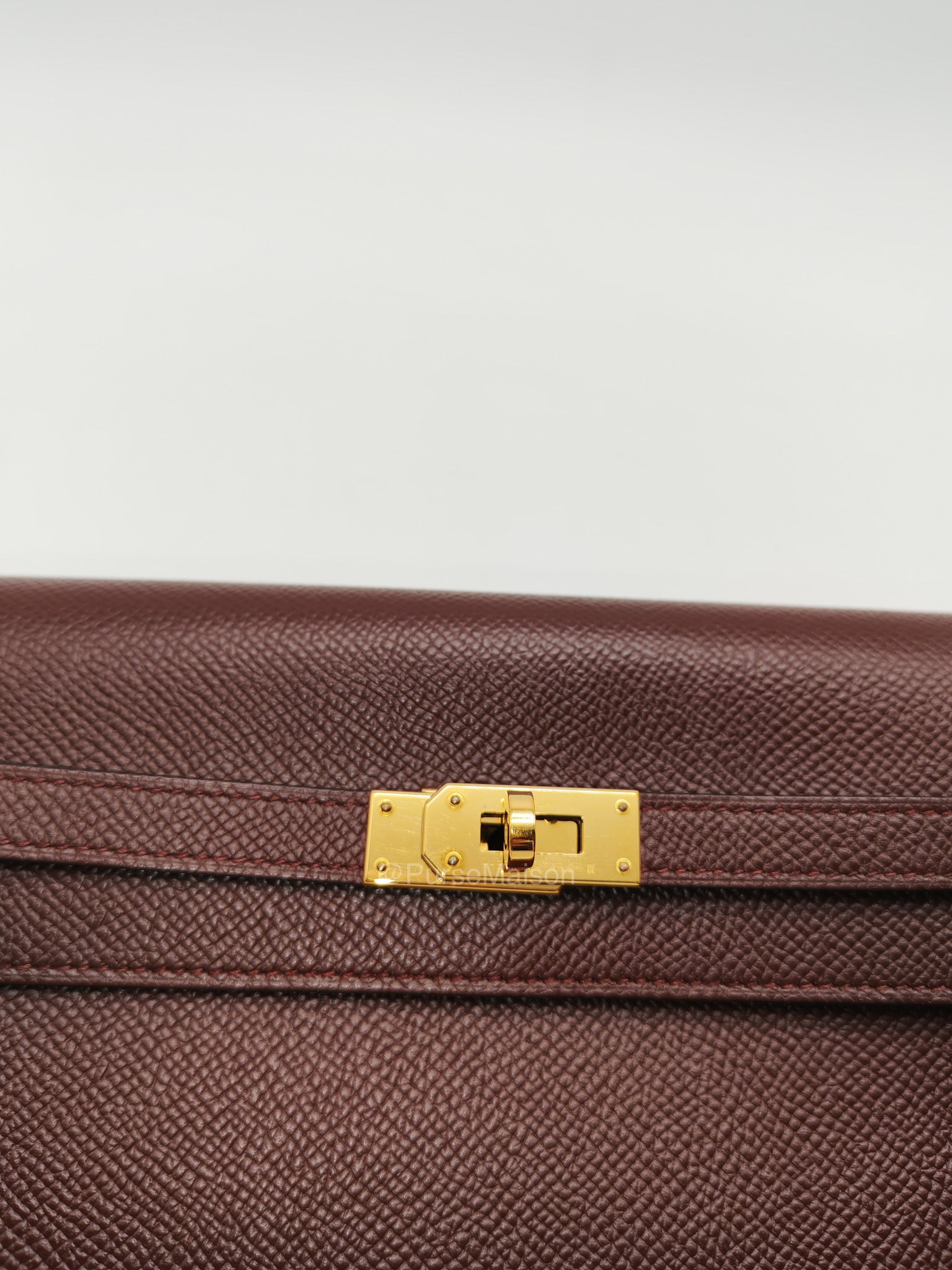 Hermes Kelly to go in Bordeaux Epsom Leather Gold Hardware Stamp U(2022) | Purse Maison Luxury Bags Shop