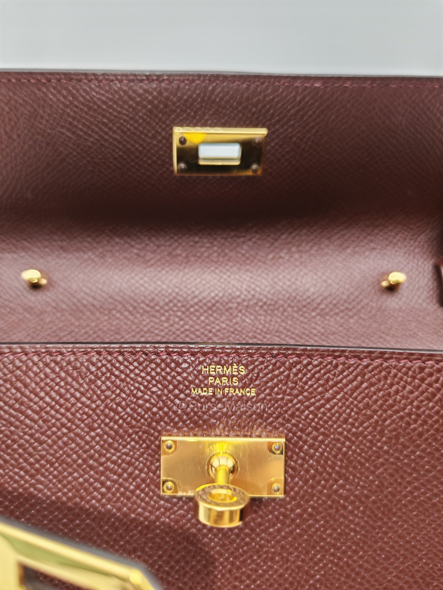 Hermes Kelly to go in Bordeaux Epsom Leather Gold Hardware Stamp U(2022) | Purse Maison Luxury Bags Shop
