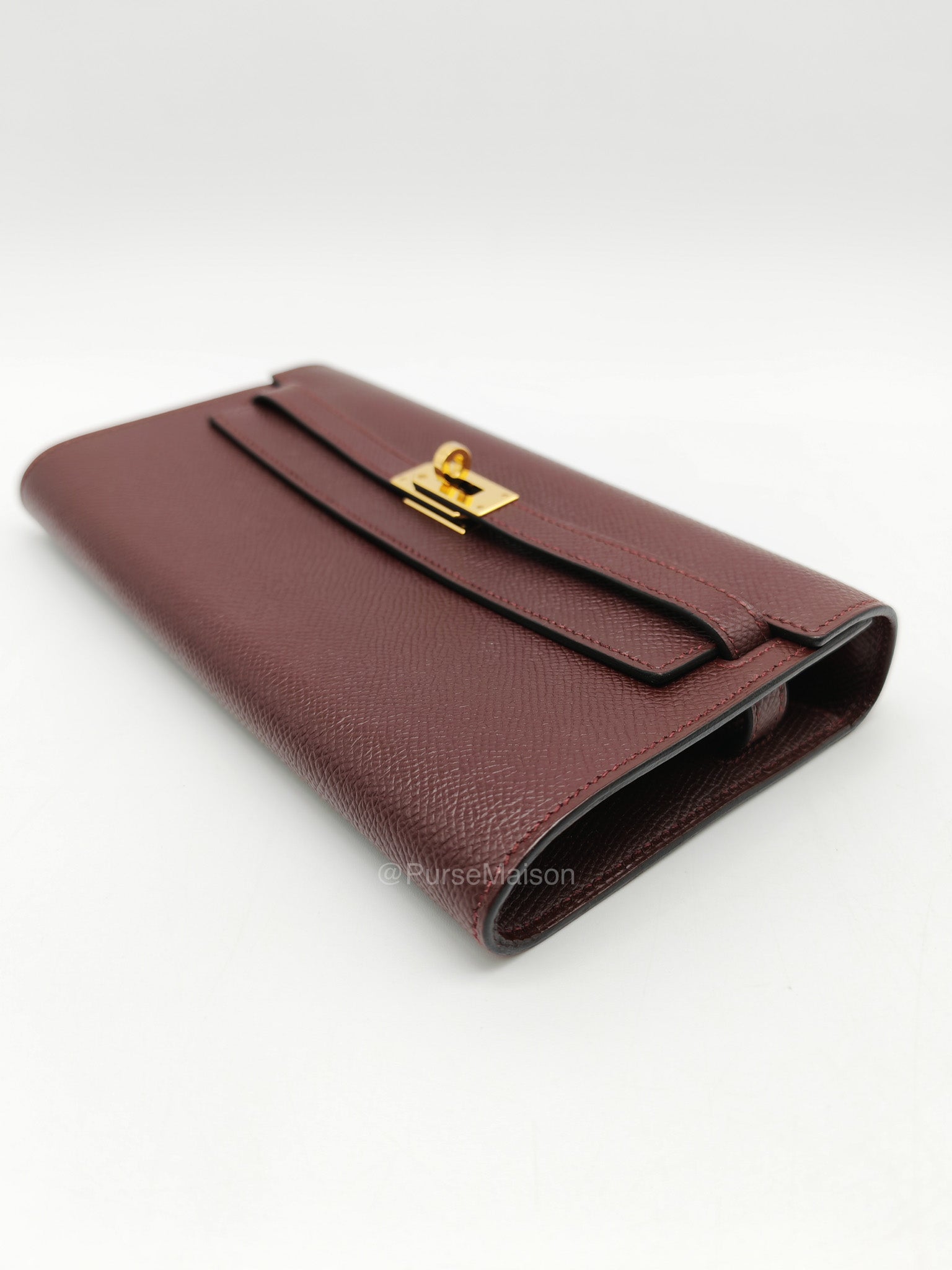 Hermes Kelly to go in Bordeaux Epsom Leather Gold Hardware Stamp U(2022) | Purse Maison Luxury Bags Shop