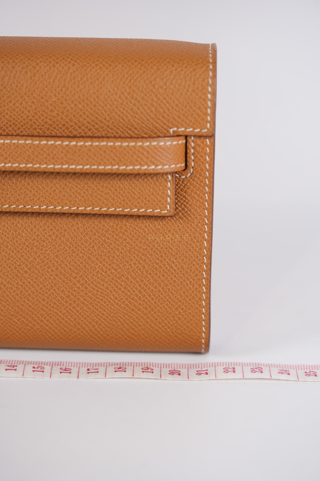 Kelly To Go in Gold Epsom Leather and Gold Hardware Stamp Y (2020) | Purse Maison Luxury Bags Shop