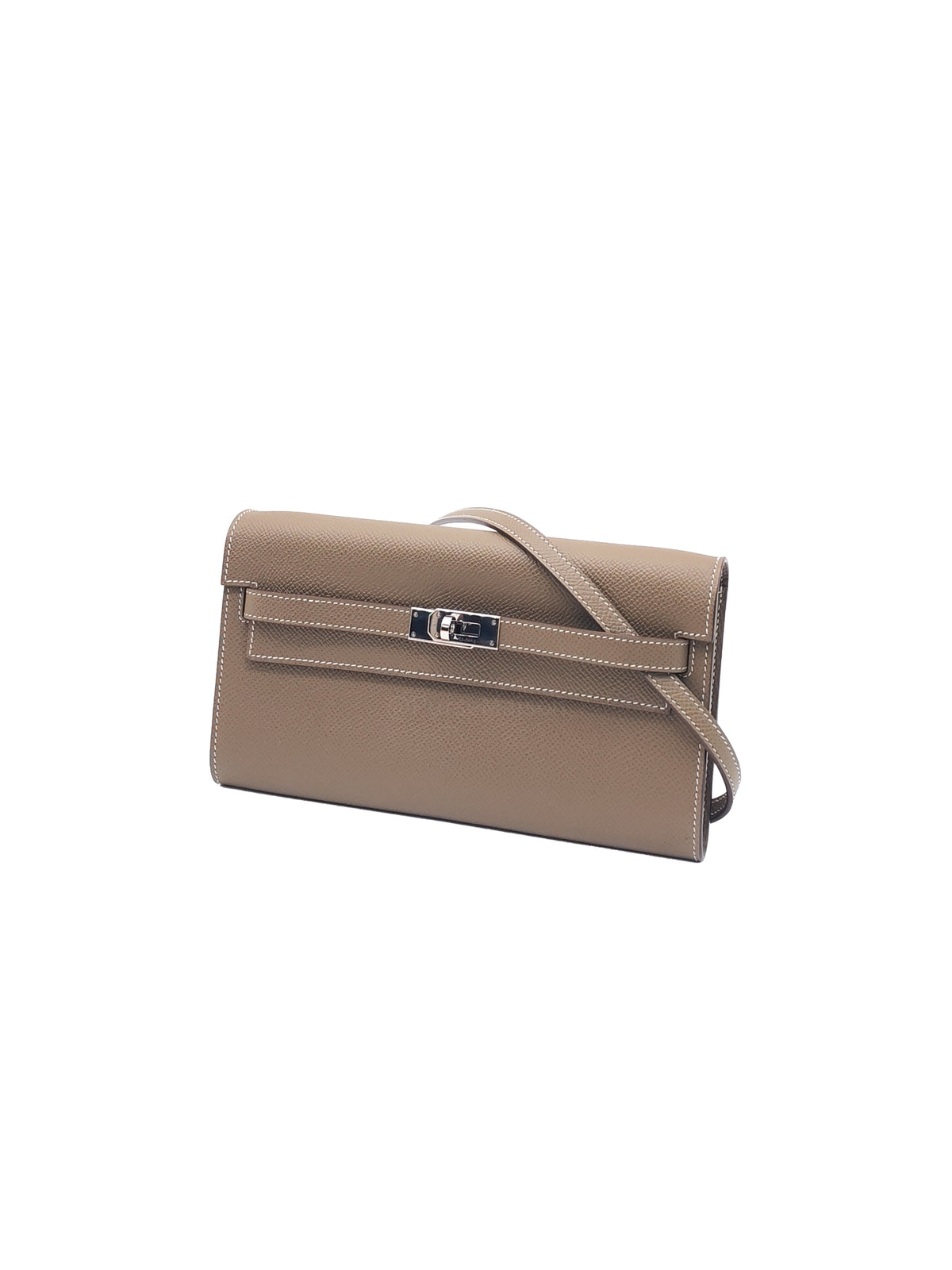 Hermes Kelly To Go in Taupe Epsom Leather and Palladium Hardware Stamp B (2023) | Purse Maison Luxury Bags Shop