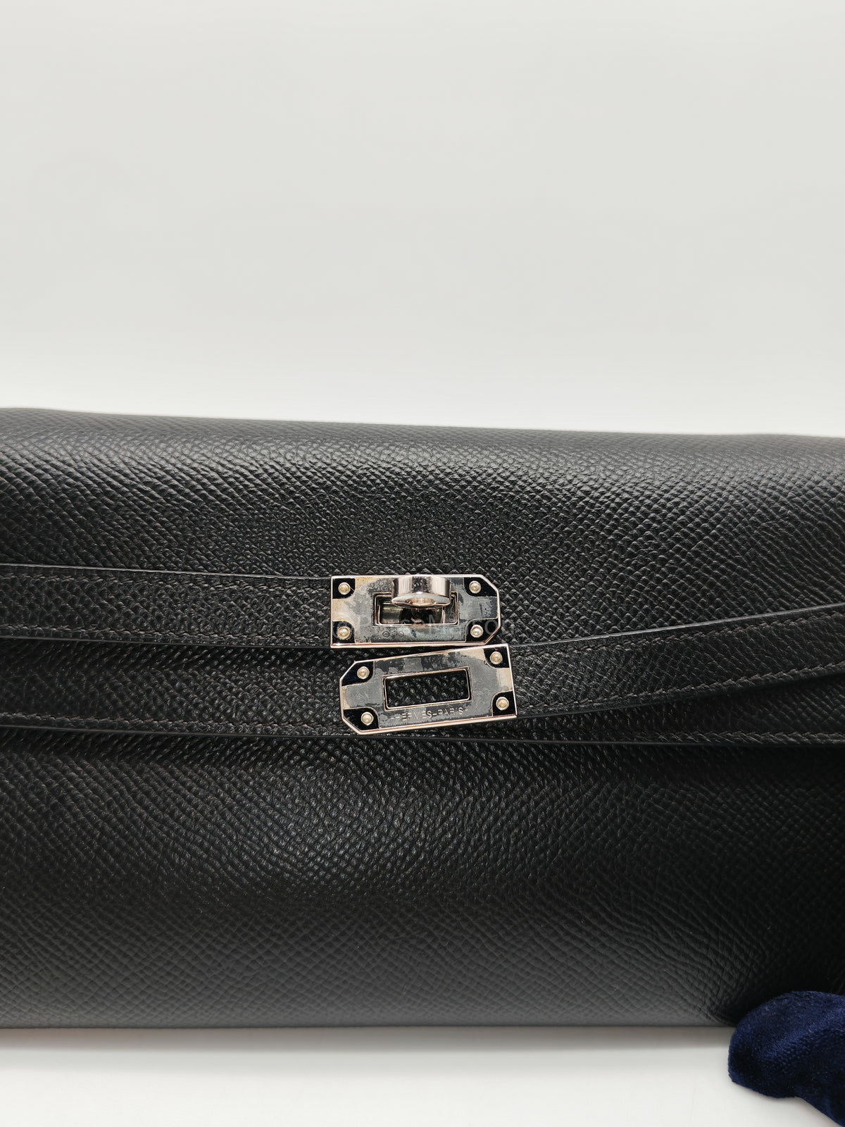 Hermes Kelly To Go Wallet Bag in Noir/Black Epsom Leather Palladium Stamp Y(2020) | Purse Maison Luxury Bags Shop