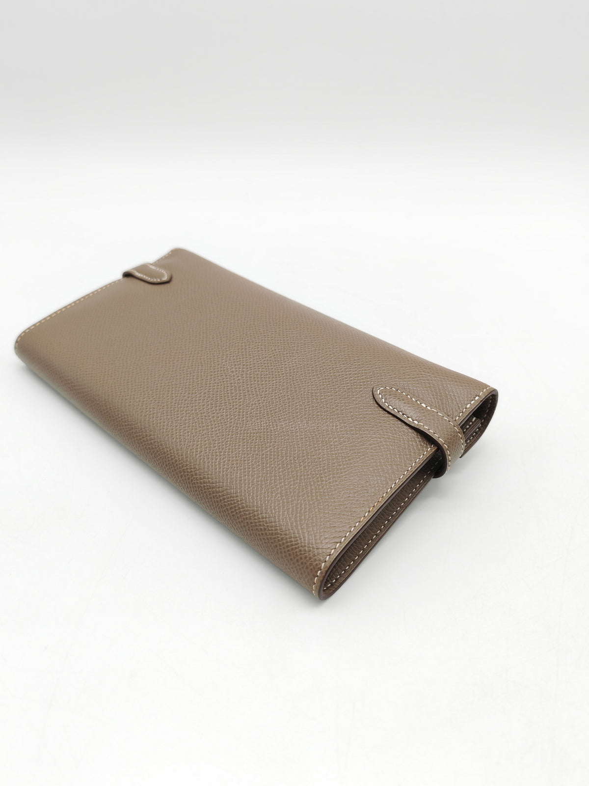 Hermes Kelly Wallet in Etoupe Epsom Leather and Palladium Hardware Stamp A (2017) | Purse Maison Luxury Bags Shop