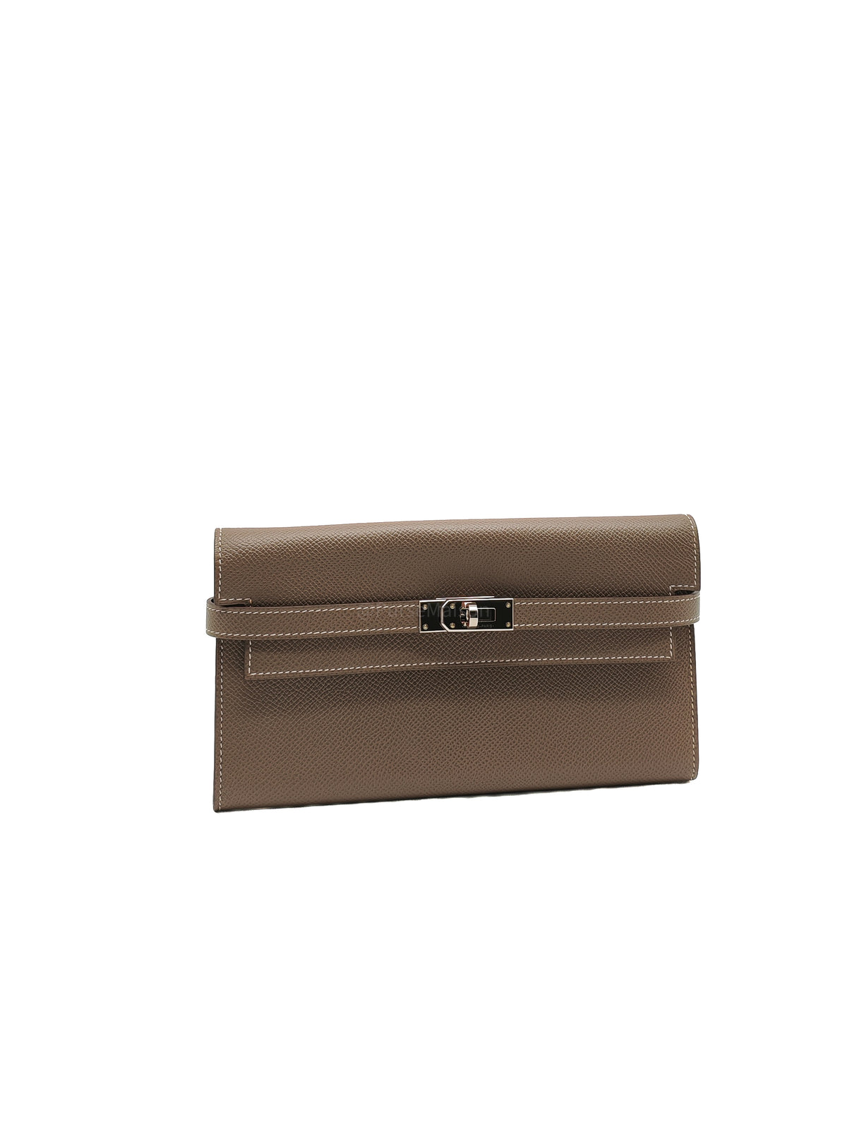 Hermes Kelly Wallet in Etoupe Epsom Leather and Palladium Hardware Stamp A (2017) | Purse Maison Luxury Bags Shop