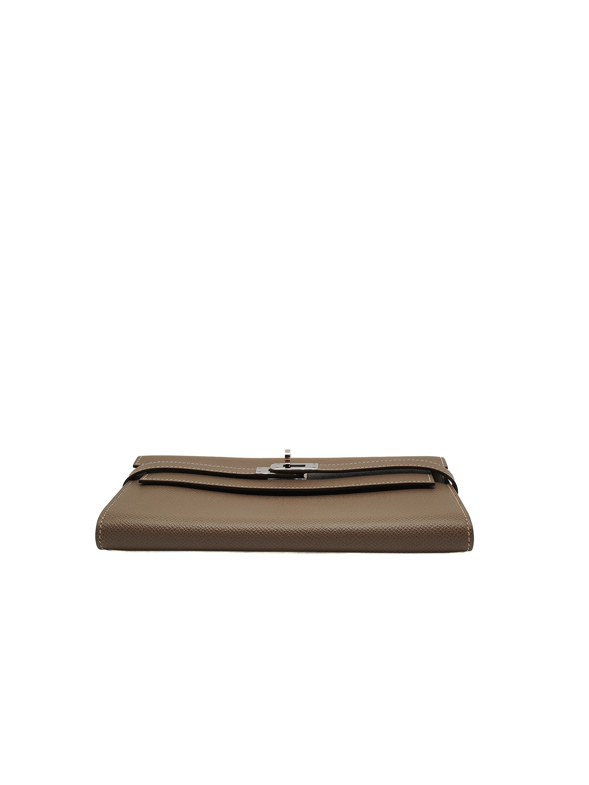 Hermes Kelly Wallet in Etoupe Epsom Leather and Palladium Hardware Stamp A (2017) | Purse Maison Luxury Bags Shop