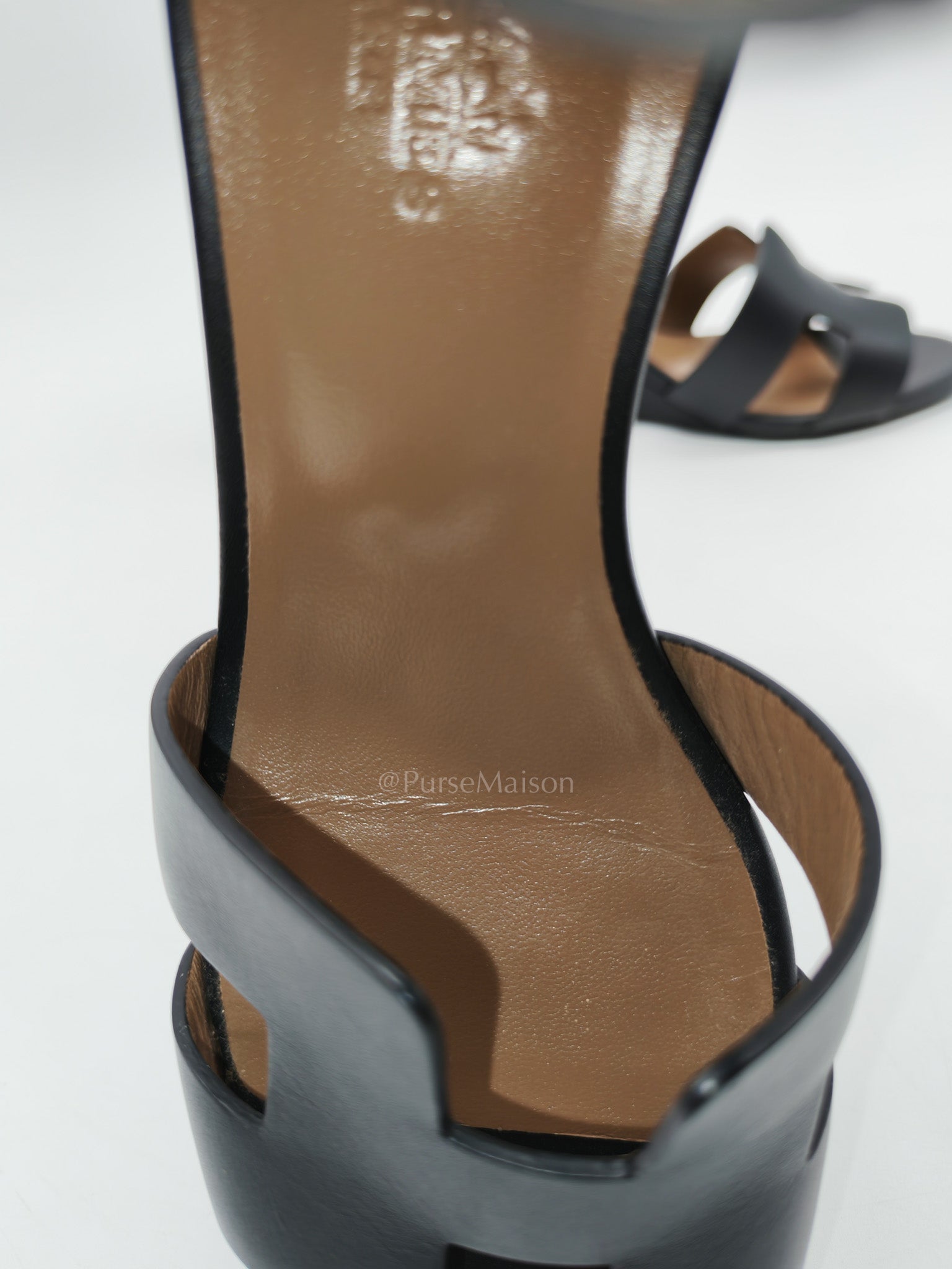 Legend in Black Swift Leather Sandals Size 37EU (24cm) | Purse Maison Luxury Bags Shop