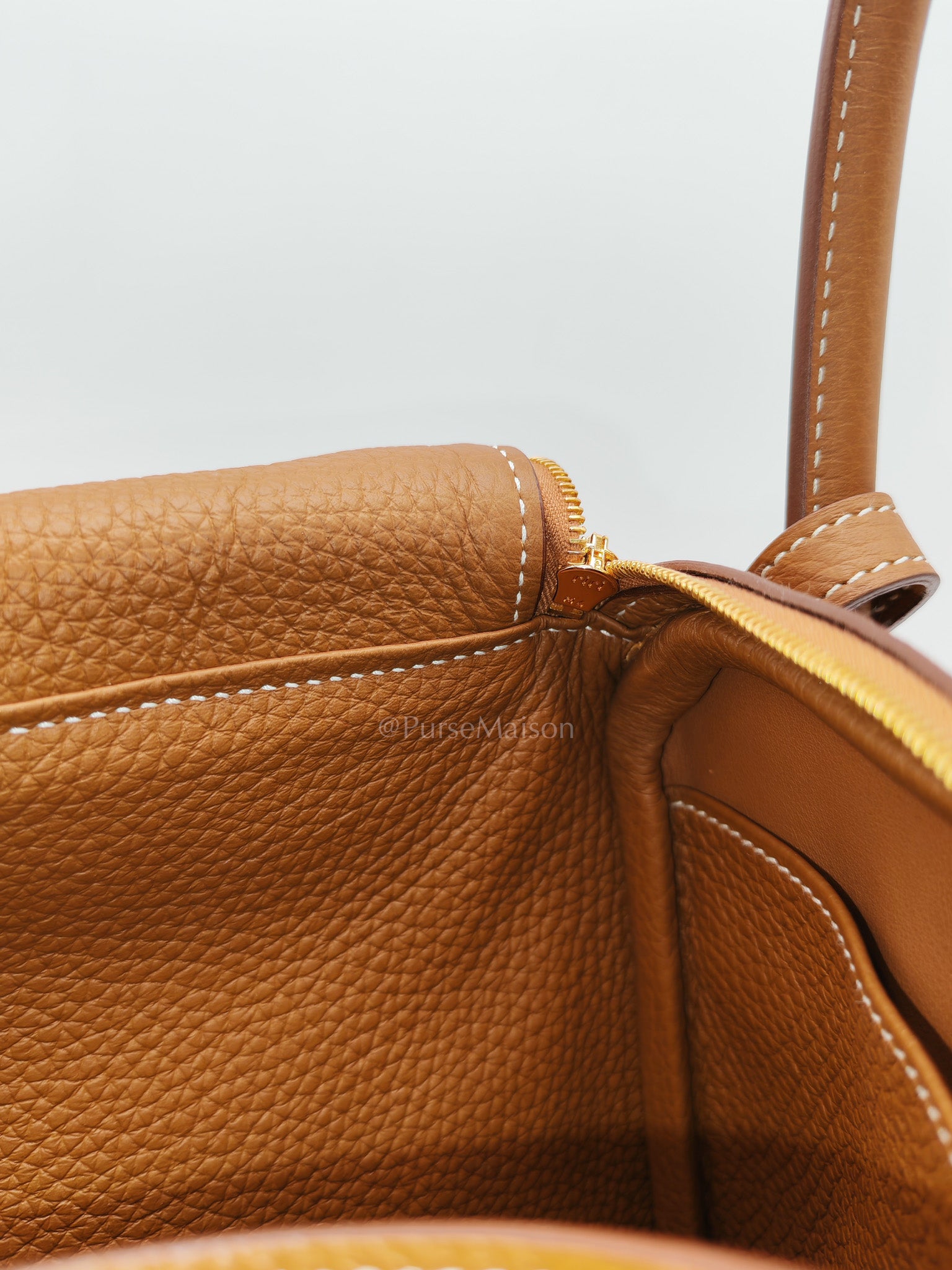 Hermes Lindy 26 in Gold Clemence Leather Gold Hardware Stamp W(2024) | Purse Maison Luxury Bags Shop