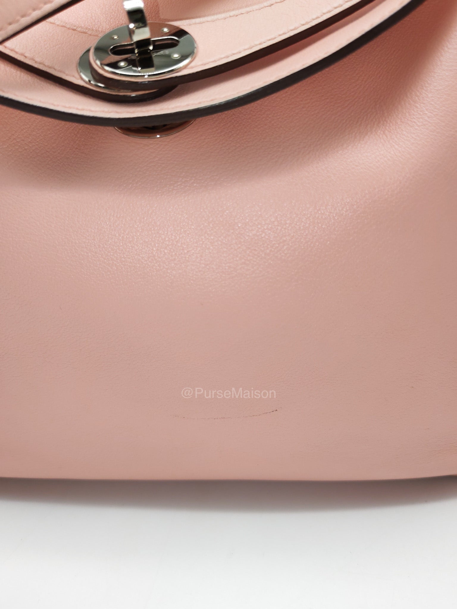 Hermes Lindy 26 in Rose Sakura Swift Leather Palladium Hardware Stamp X(2016) | Purse Maison Luxury Bags Shop