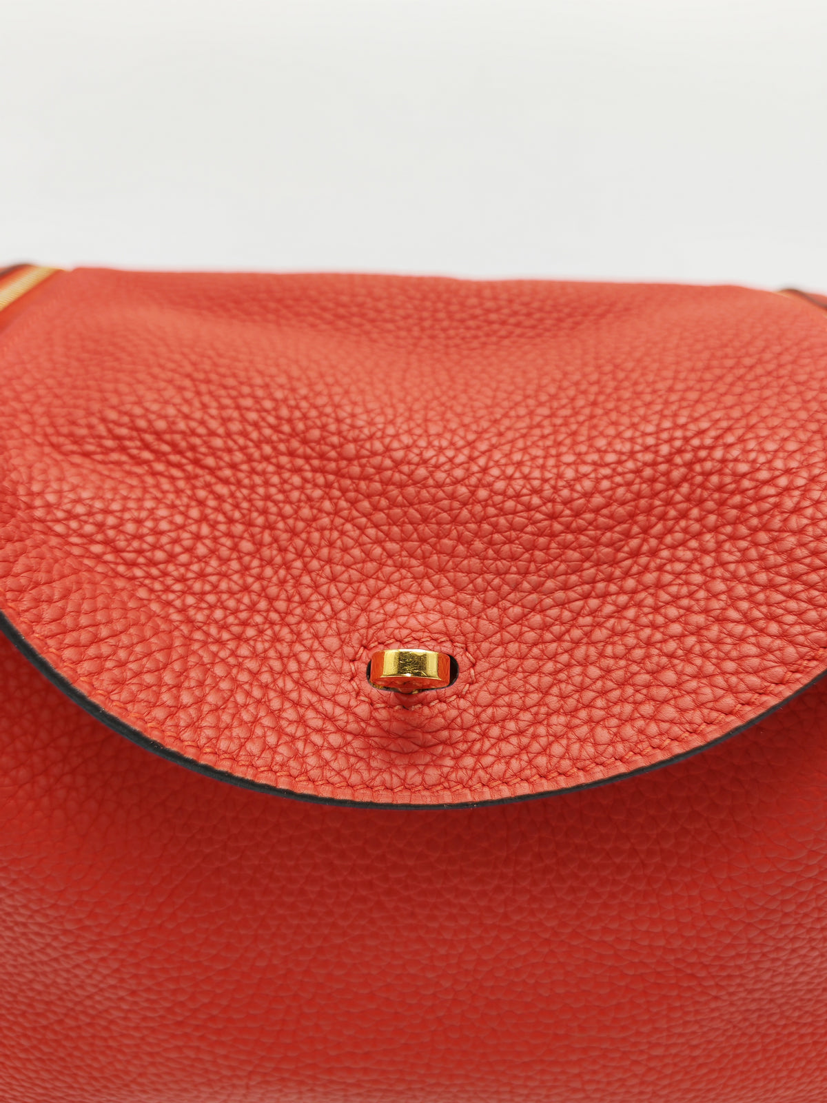 Hermes Lindy 26 in Rouge Tomate Clemence Leather Gold Hardware Stamp X (2016) | Purse Maison Luxury Bags Shop