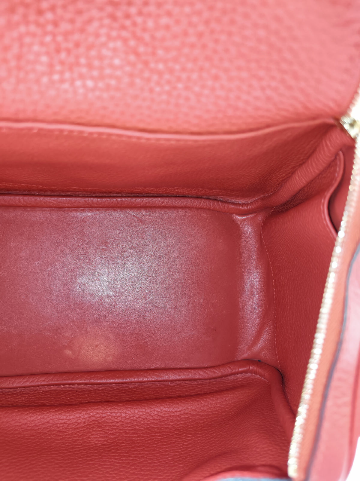 Hermes Lindy 26 in Rouge Tomate Clemence Leather Gold Hardware Stamp X (2016) | Purse Maison Luxury Bags Shop