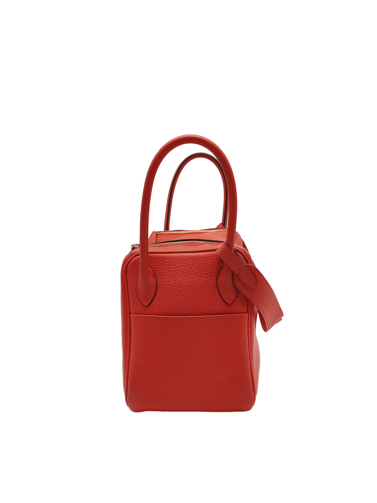 Hermes Lindy 26 in Rouge Tomate Clemence Leather Gold Hardware Stamp X (2016) | Purse Maison Luxury Bags Shop