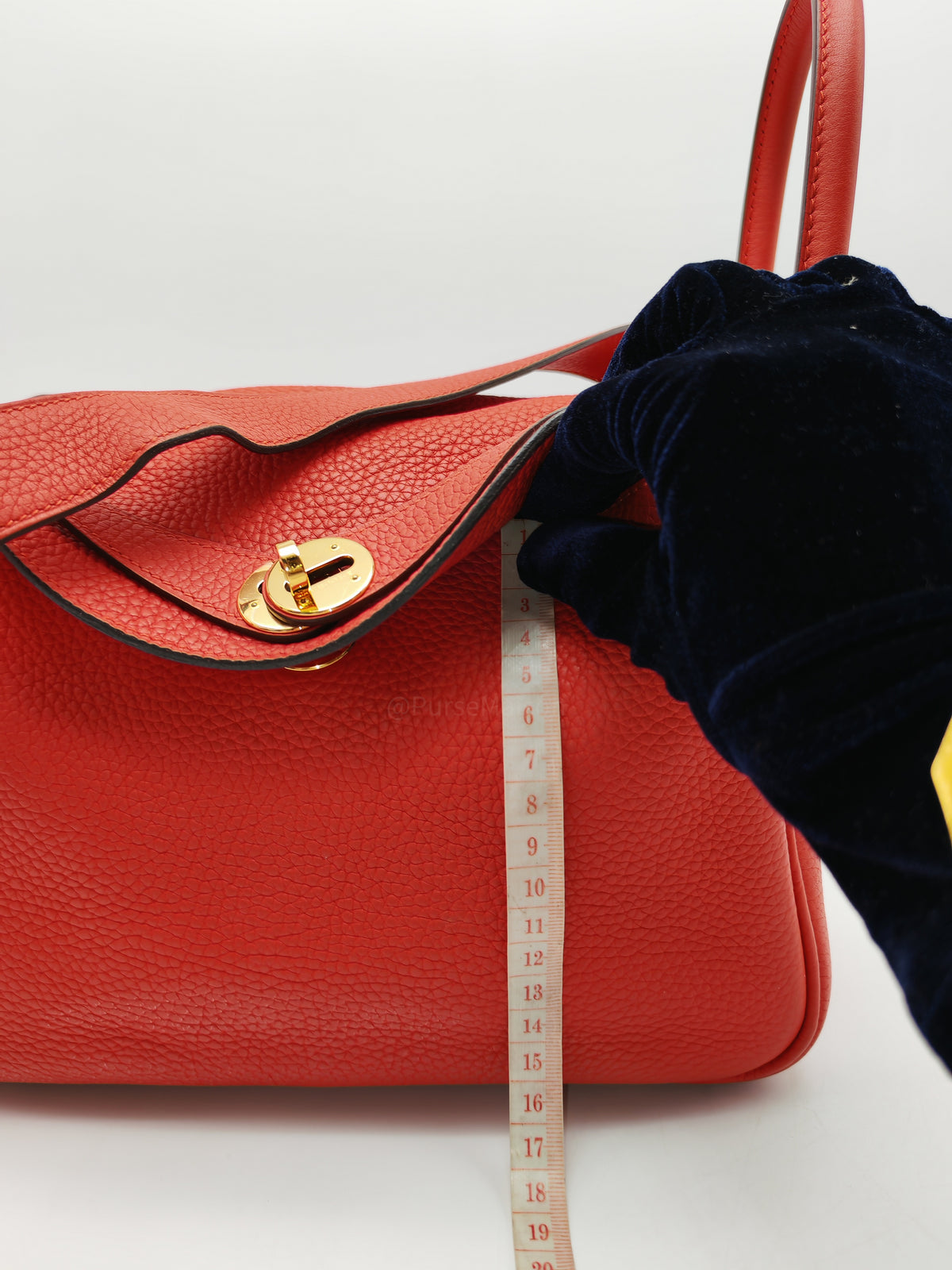 Hermes Lindy 26 in Rouge Tomate Clemence Leather Gold Hardware Stamp X (2016) | Purse Maison Luxury Bags Shop