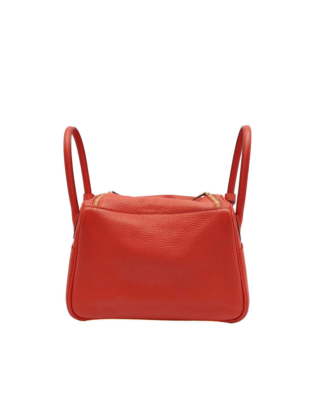 Hermes Lindy 26 in Rouge Tomate Clemence Leather Gold Hardware Stamp X (2016) | Purse Maison Luxury Bags Shop