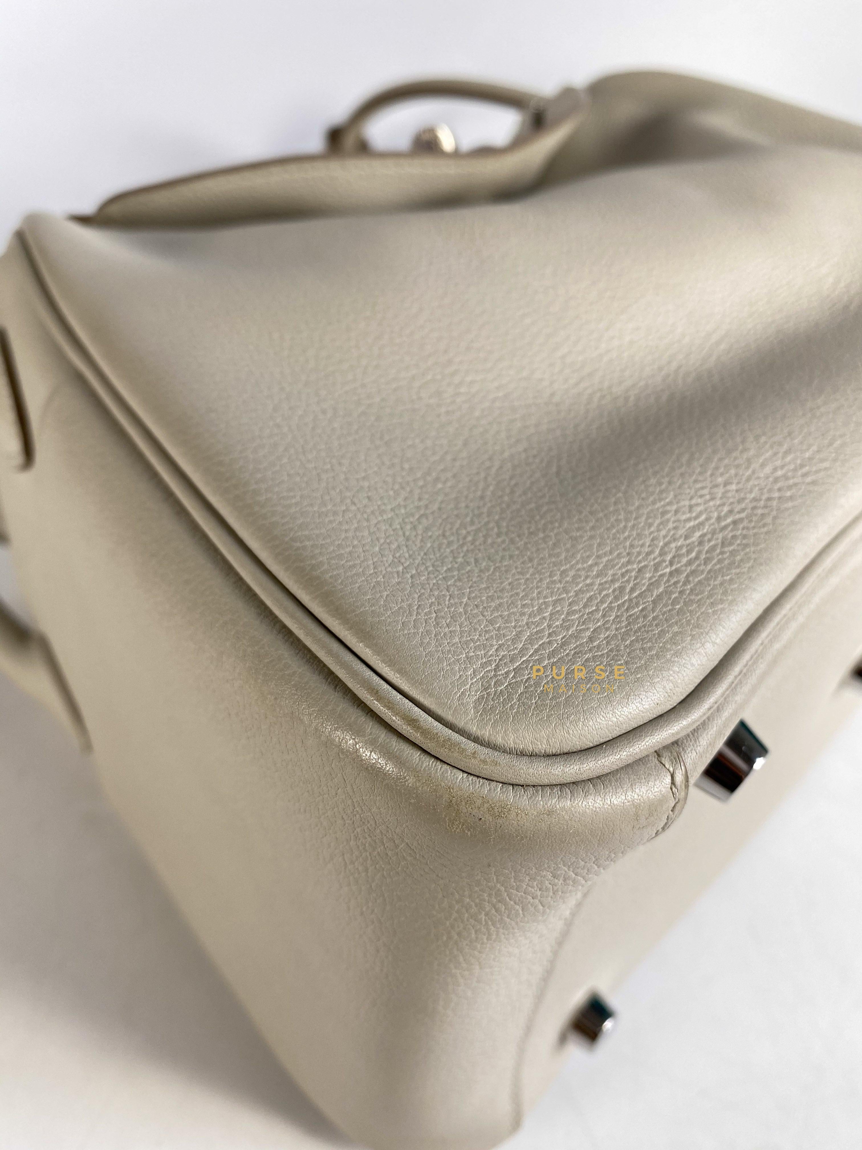 Hermes Lindy 26 Veau Evercolor Gris Perle & Palladium Hardware Stamp A (2017) | Purse Maison Luxury Bags Shop