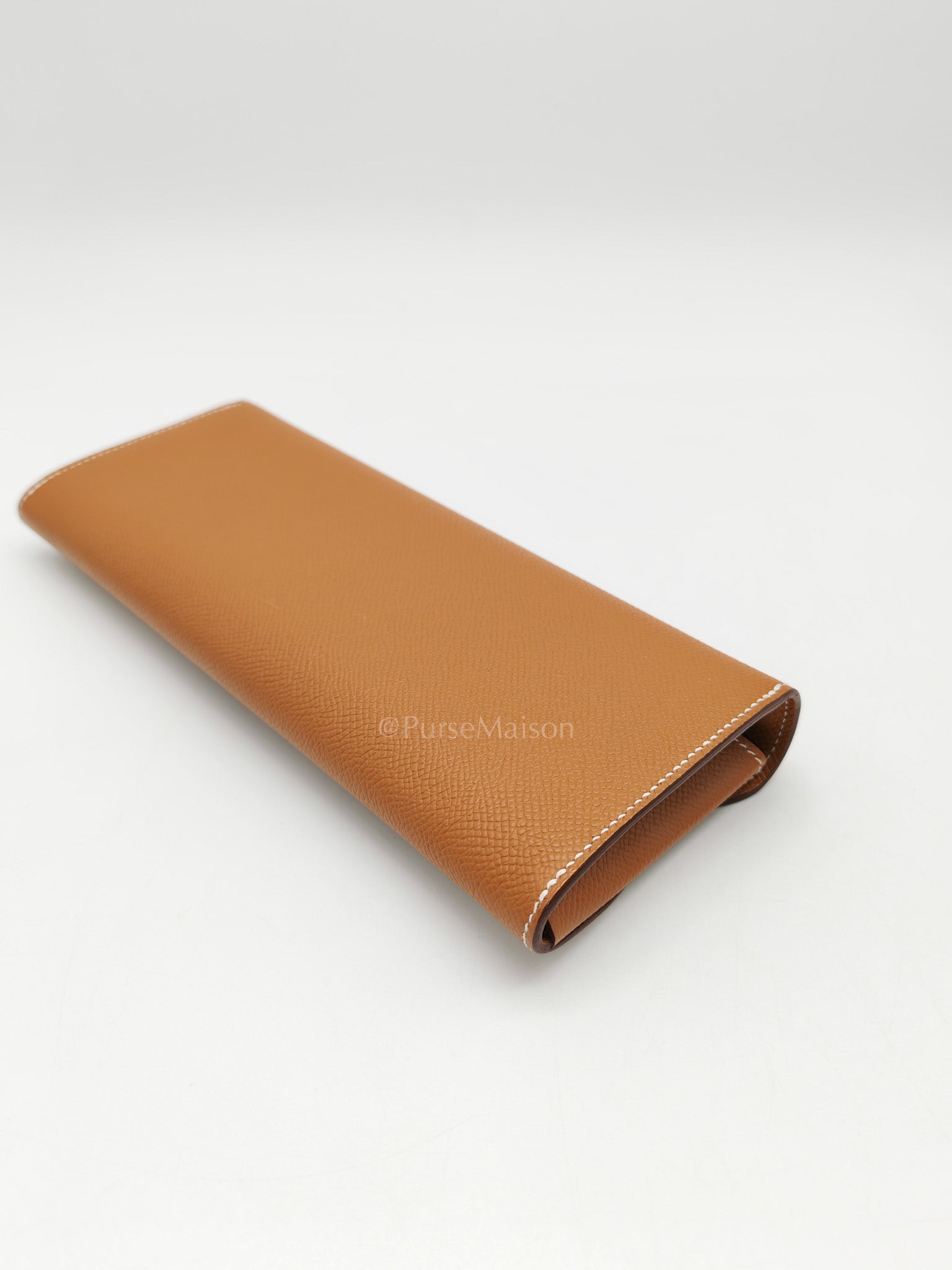 Maillon Wallet To Go in Gold Epsom Leather & Palladium Hardware Stamp B (2023) | Purse Maison Luxury Bags Shop