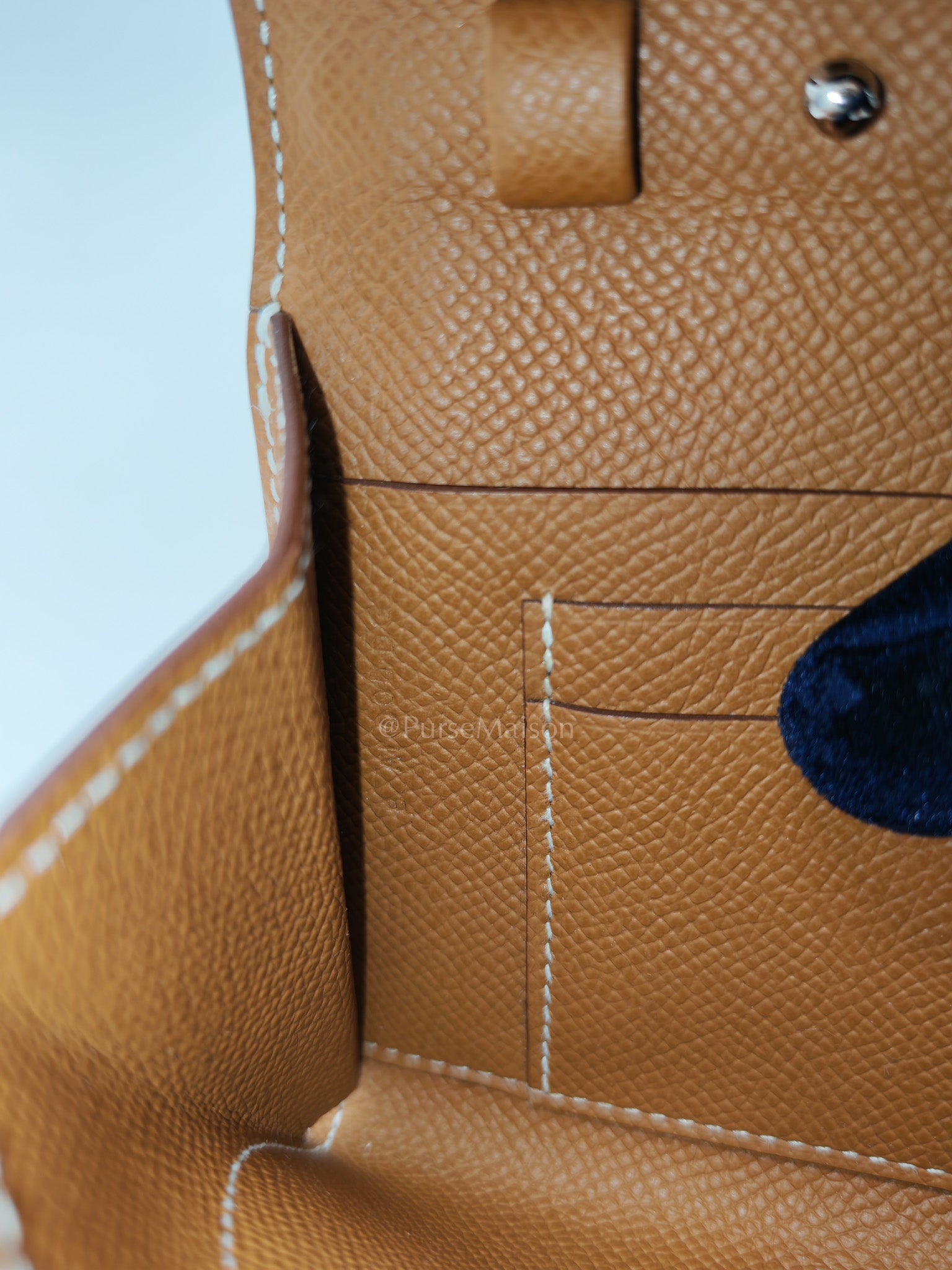 Maillon Wallet To Go in Gold Epsom Leather & Palladium Hardware Stamp B (2023) | Purse Maison Luxury Bags Shop