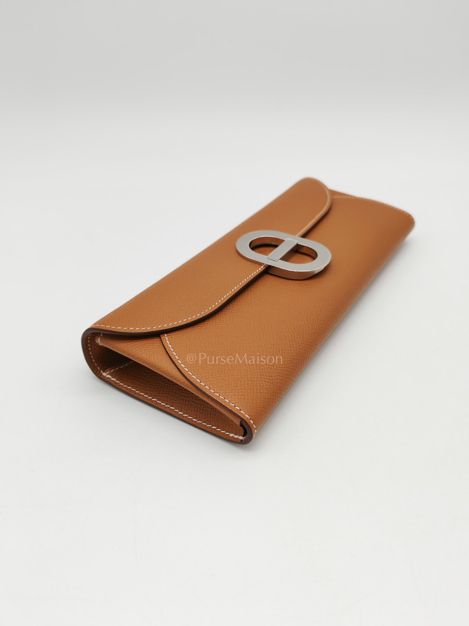 Maillon Wallet To Go in Gold Epsom Leather & Palladium Hardware Stamp B (2023) | Purse Maison Luxury Bags Shop