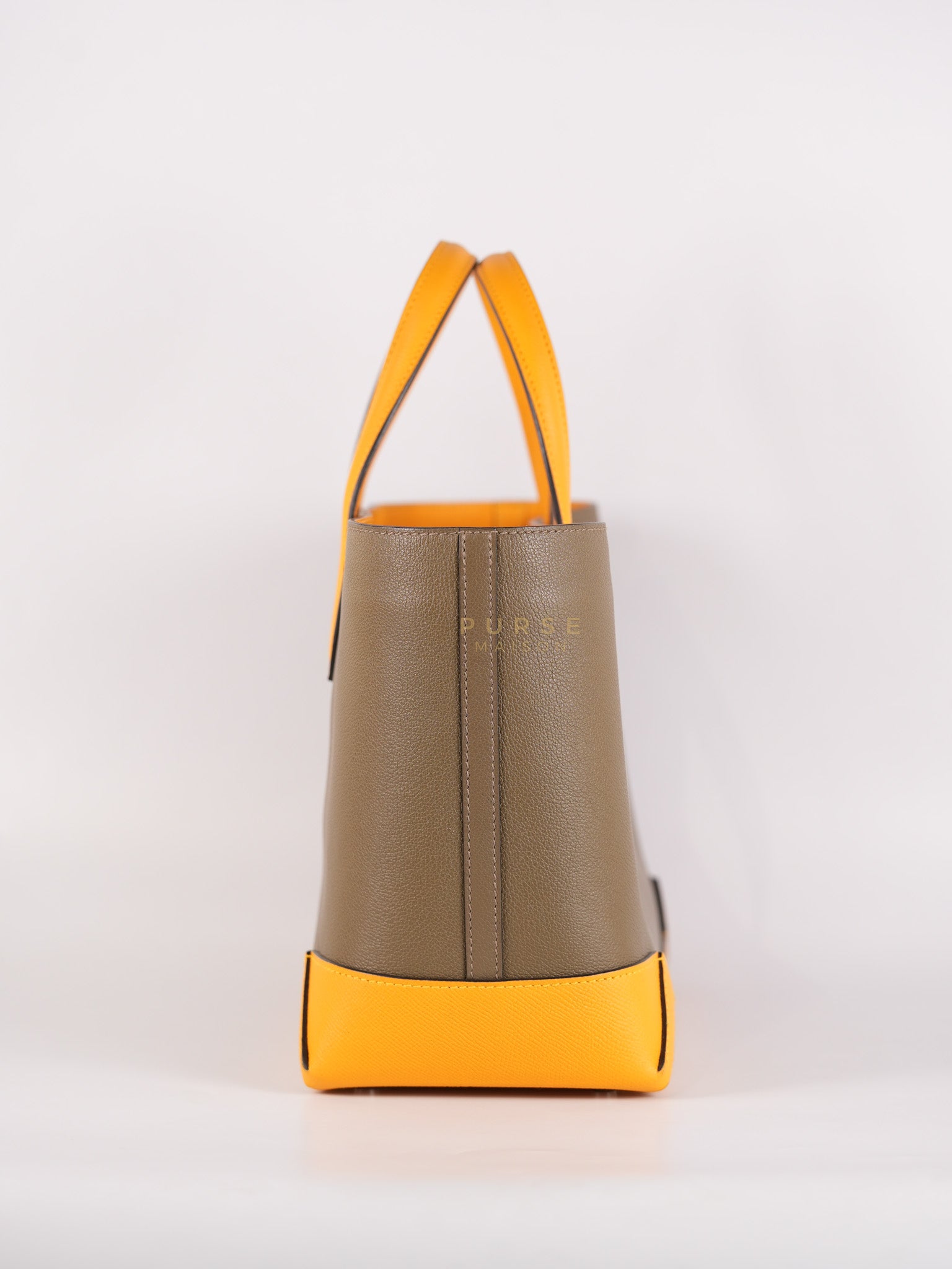 Maxibox Cabas 30 Origan Evercolor and Moutarde Epsom Dual Color Palladium Hardware Handbag Stamp X (2016) | Purse Maison Luxury Bags Shop