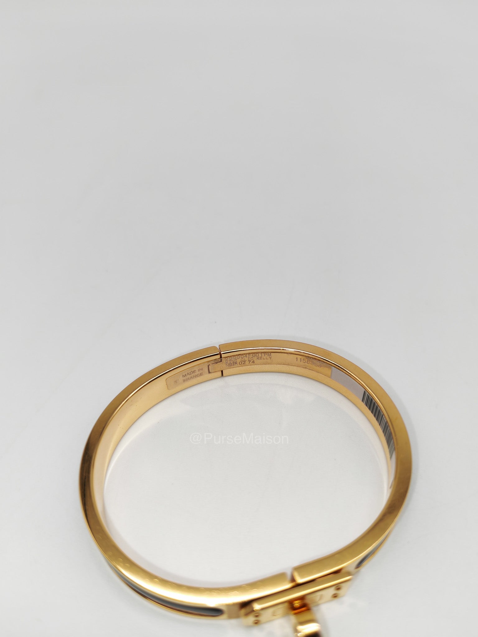 Hermes Mini Clic Kelly Bracelet PM in Black Enamel Gold Hardware | Purse Maison Luxury Bags Shop