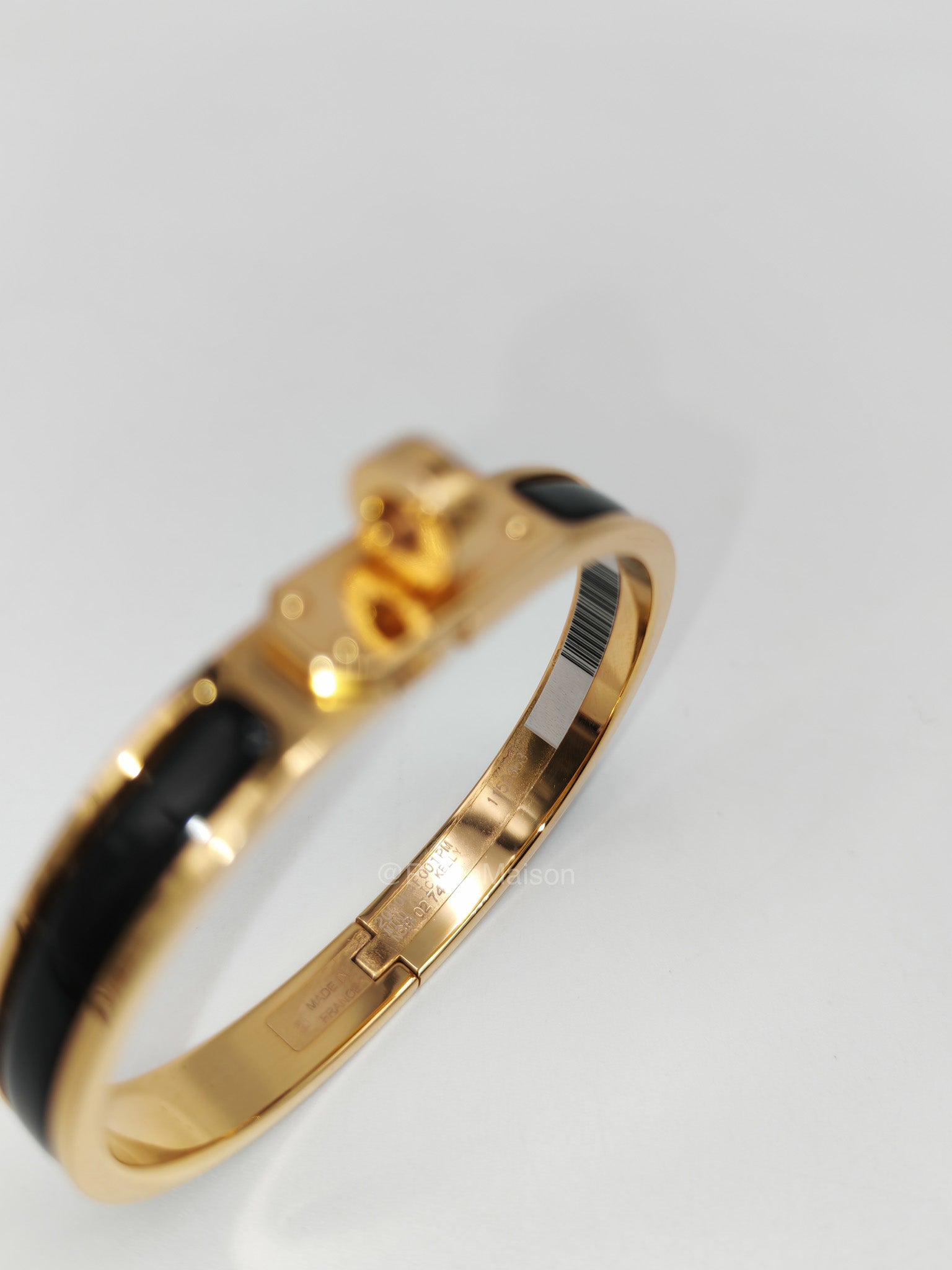 Hermes Mini Clic Kelly Bracelet PM in Black Enamel Gold Hardware | Purse Maison Luxury Bags Shop