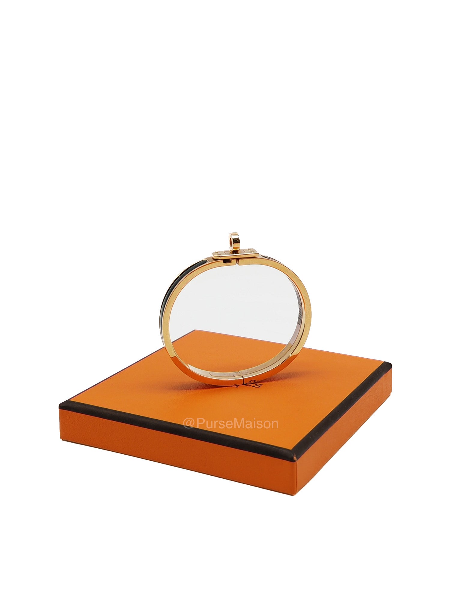 Hermes Mini Clic Kelly Bracelet PM in Black Enamel Gold Hardware | Purse Maison Luxury Bags Shop