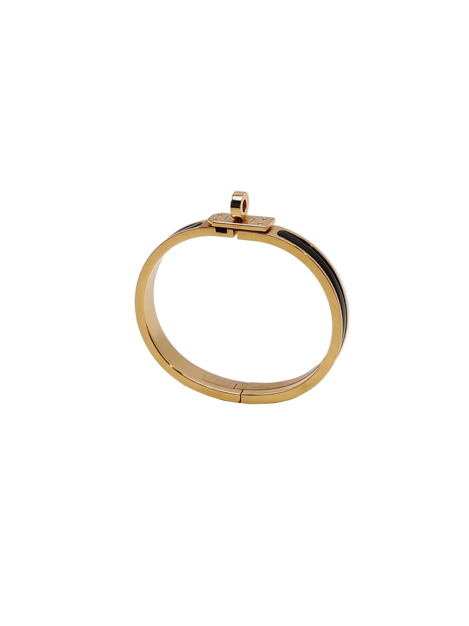 Hermes Mini Clic Kelly Bracelet PM in Black Enamel Gold Hardware | Purse Maison Luxury Bags Shop