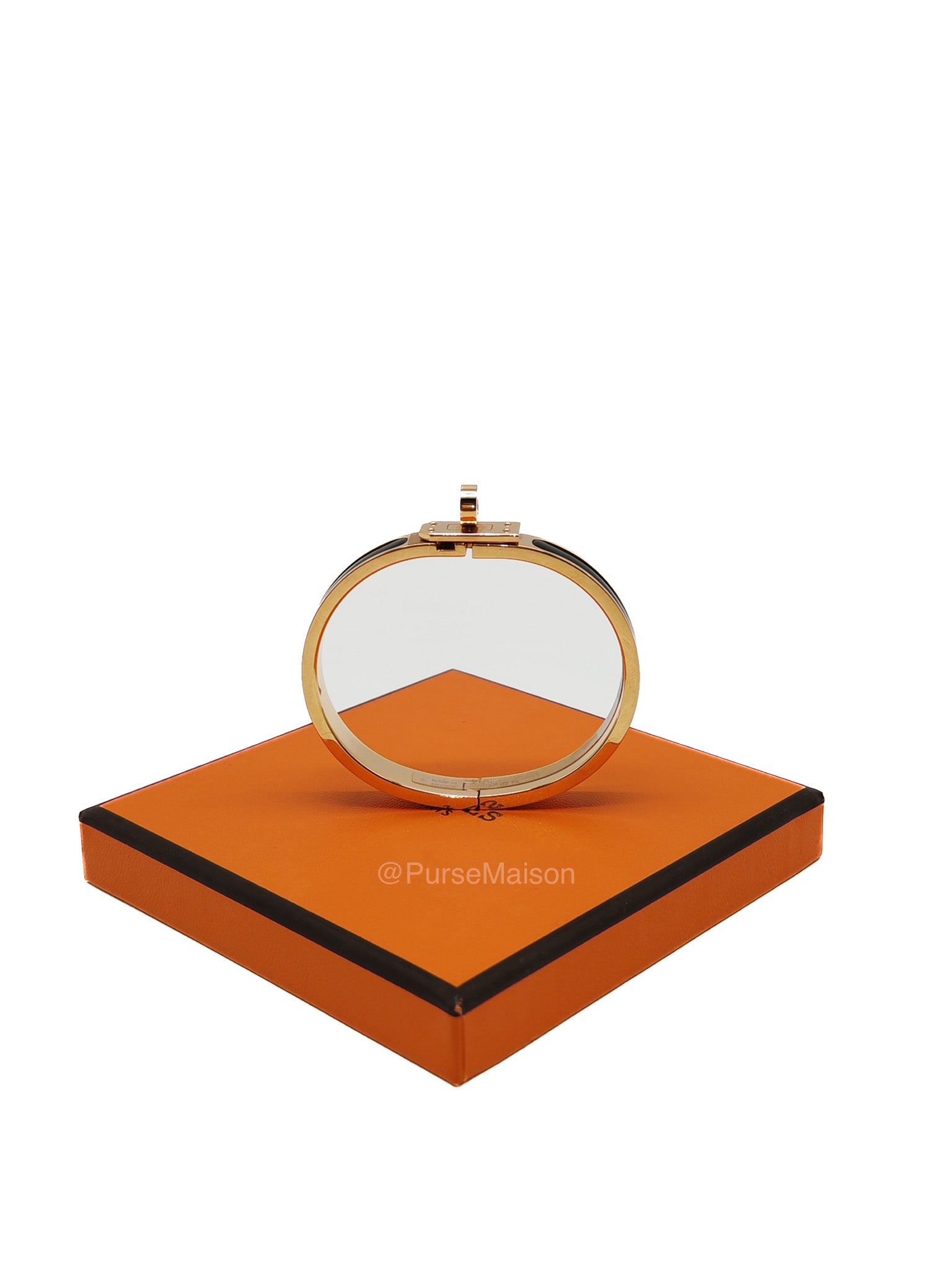 Hermes Mini Clic Kelly Bracelet PM in Black Enamel Gold Hardware | Purse Maison Luxury Bags Shop