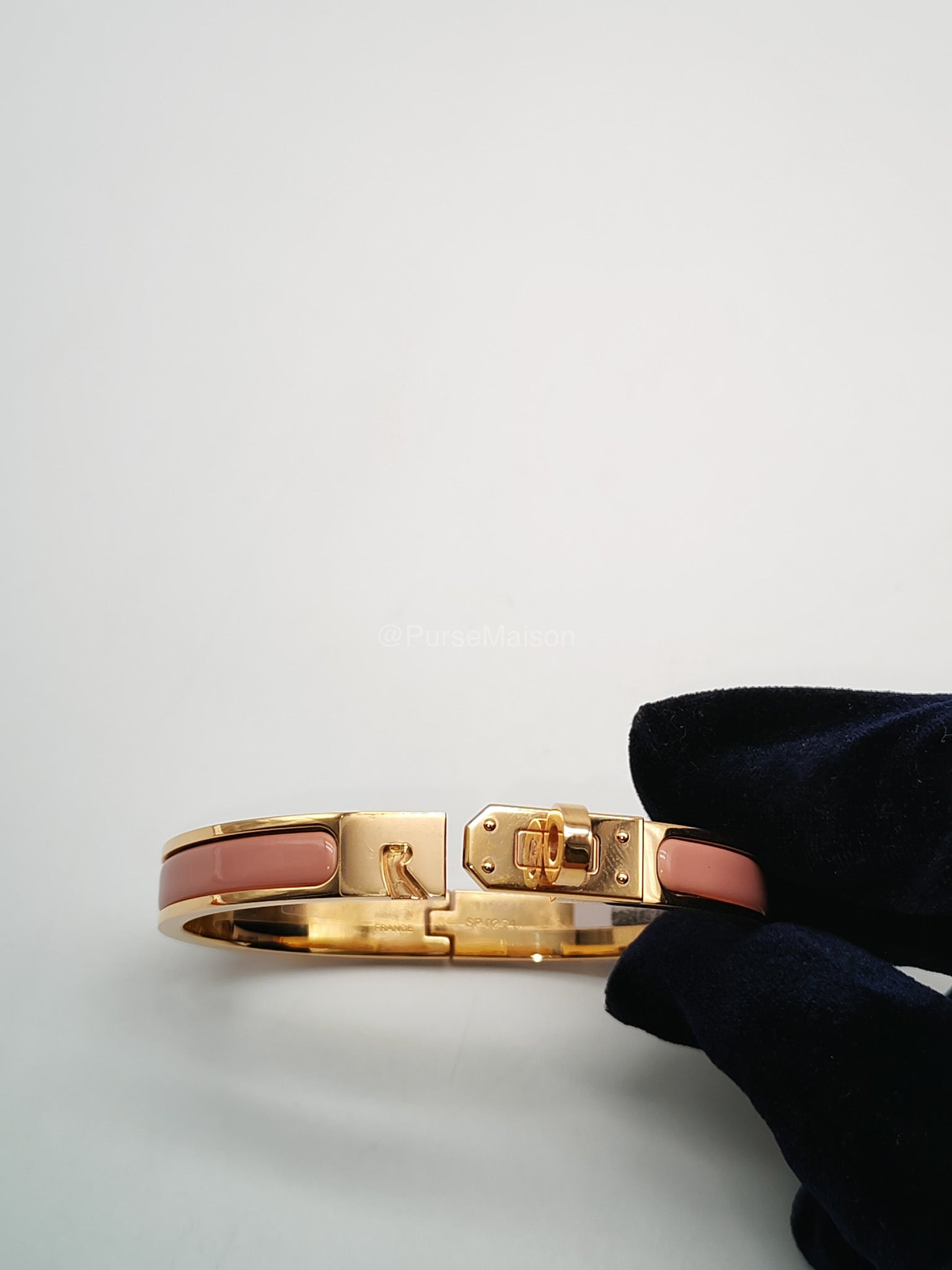 Hermes Mini Click Kelly Bracelet PM in Pink Enamel Gold Hardware | Purse Maison Luxury Bags Shop