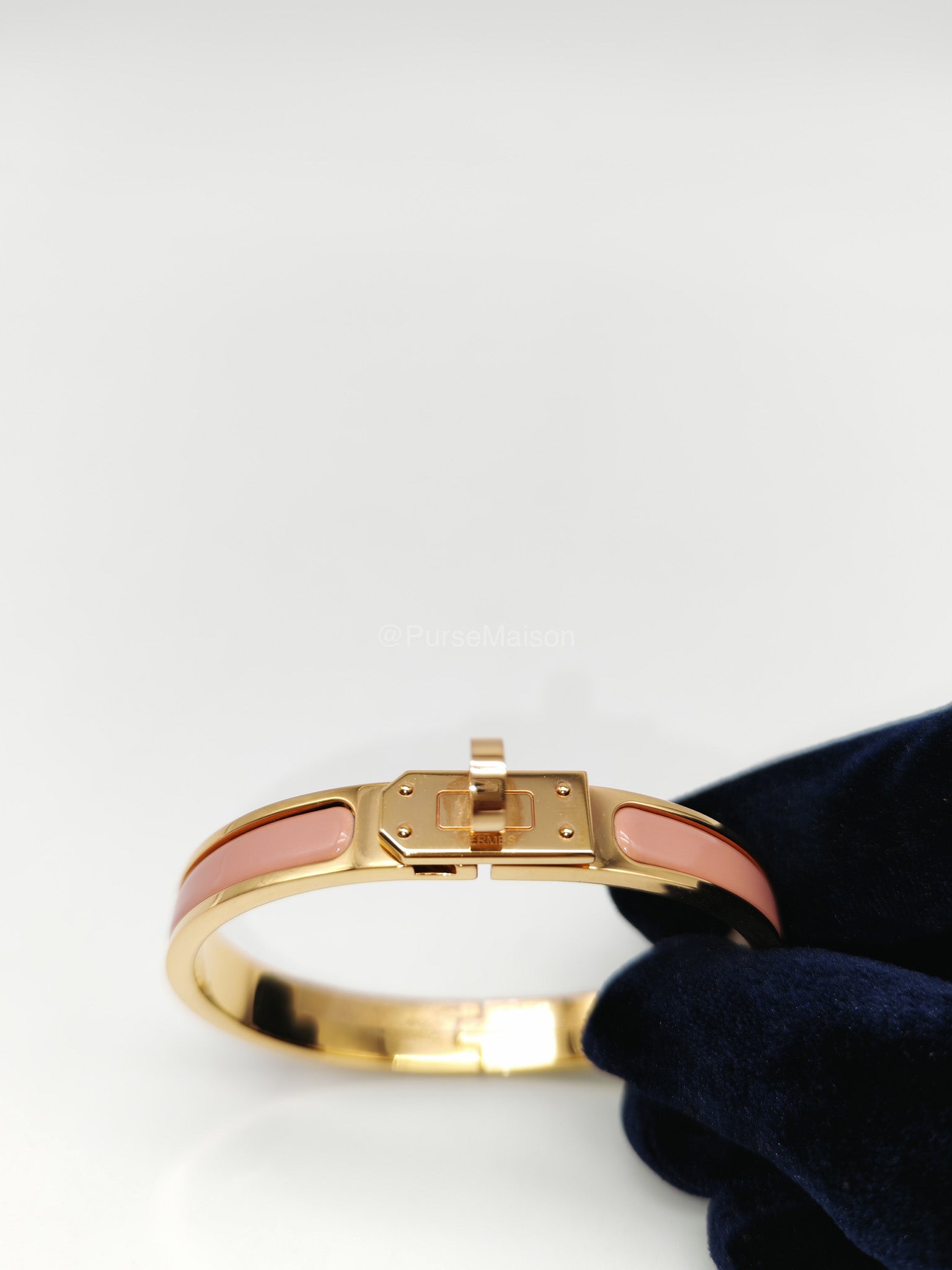 Hermes Mini Click Kelly Bracelet PM in Pink Enamel Gold Hardware | Purse Maison Luxury Bags Shop