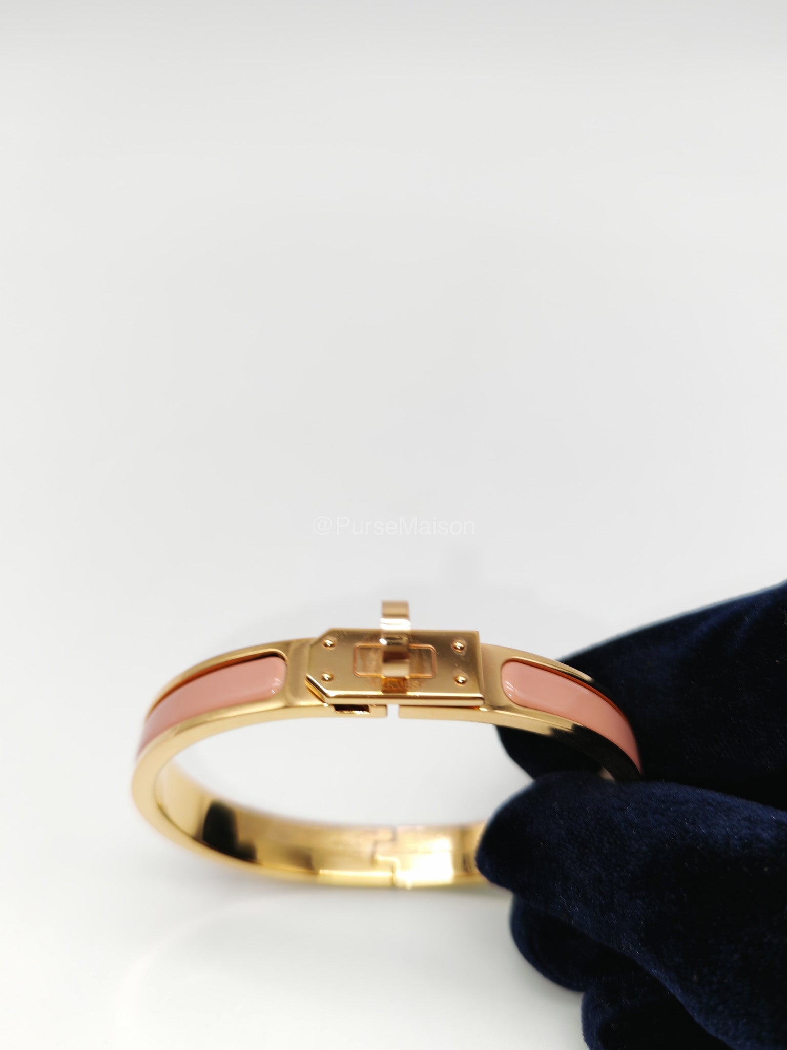 Hermes Mini Click Kelly Bracelet PM in Pink Enamel Gold Hardware | Purse Maison Luxury Bags Shop
