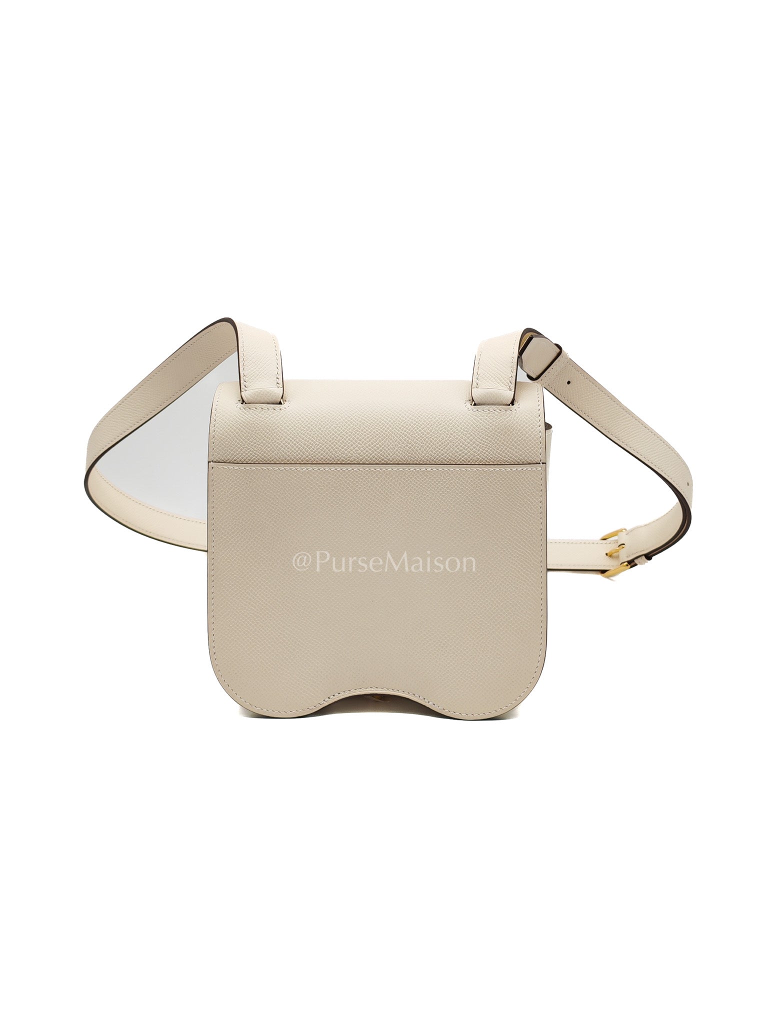 Hermes Mini Della Cavalleria in Nata Epsom Leather and Gold Hardware Stamp U (2022) | Purse Maison Luxury Bags Shop