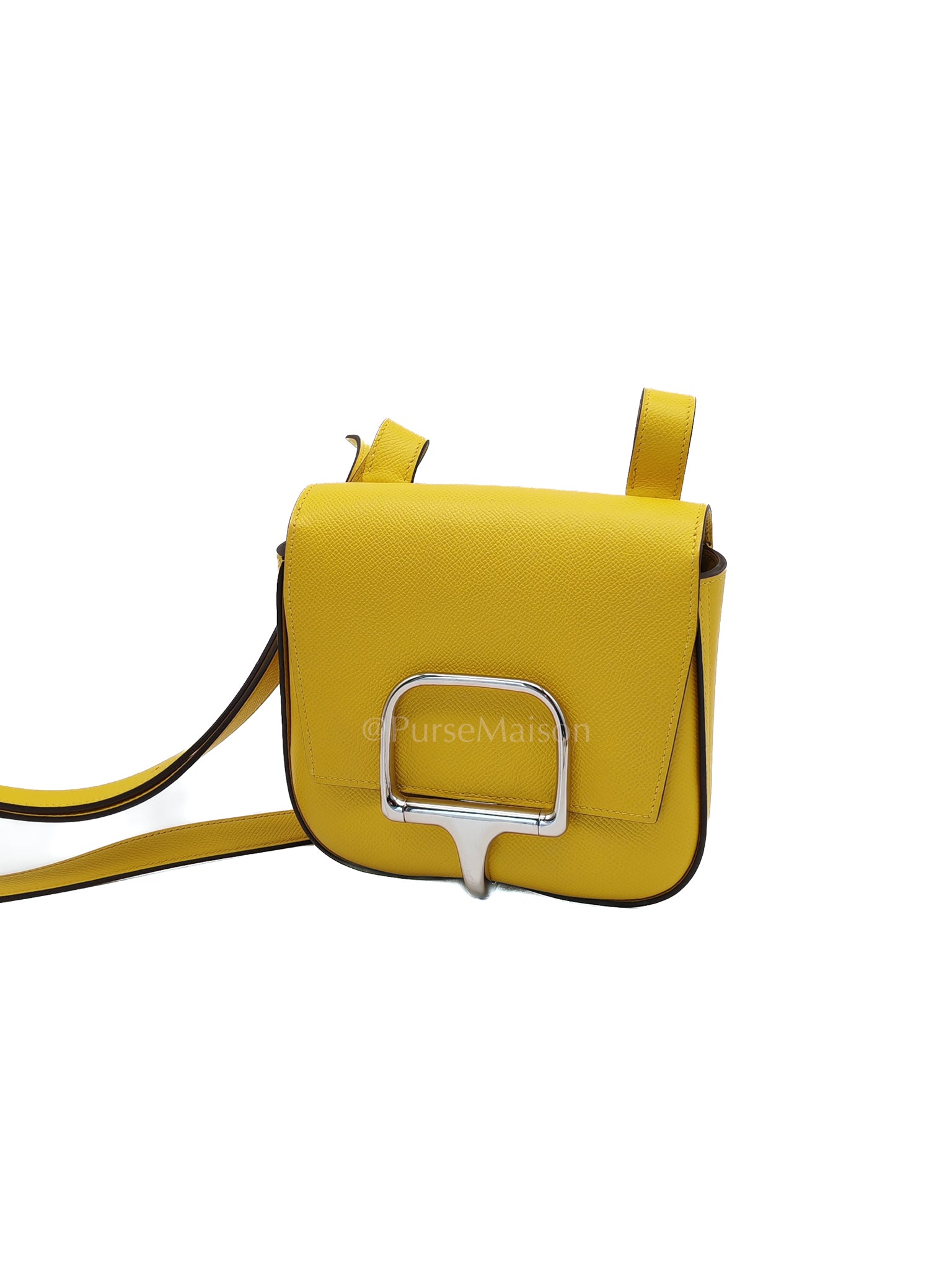 Mini Della Cavalleria Jaune de Naples Epsom Leather and Palladium Hardware Stamp U (2022) | Purse Maison Luxury Bags Shop