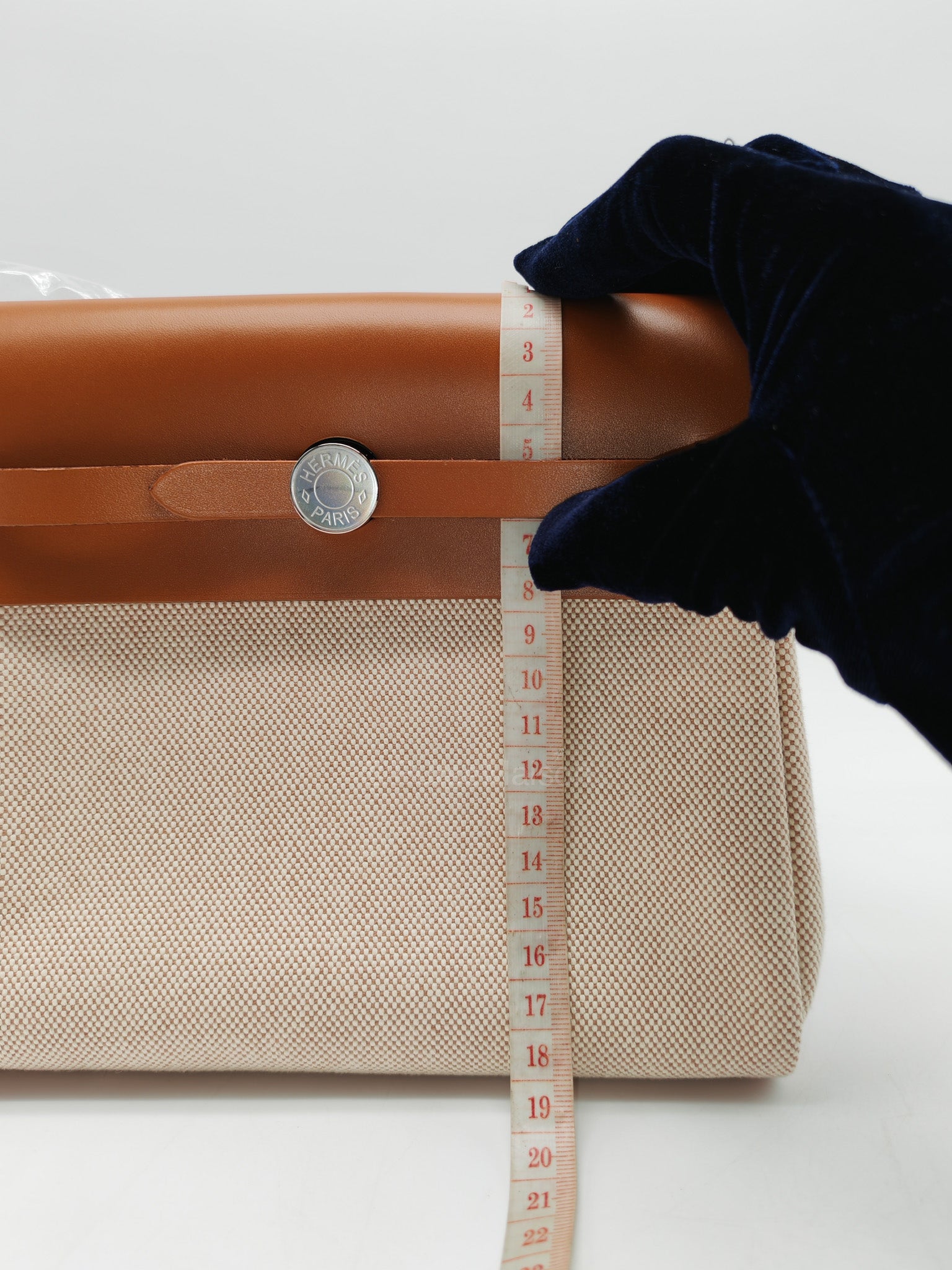 Hermes Mini Herbag 20 in Canvas & Palladium Hardware Stamp K( 2025) | Purse Maison Luxury Bags Shop