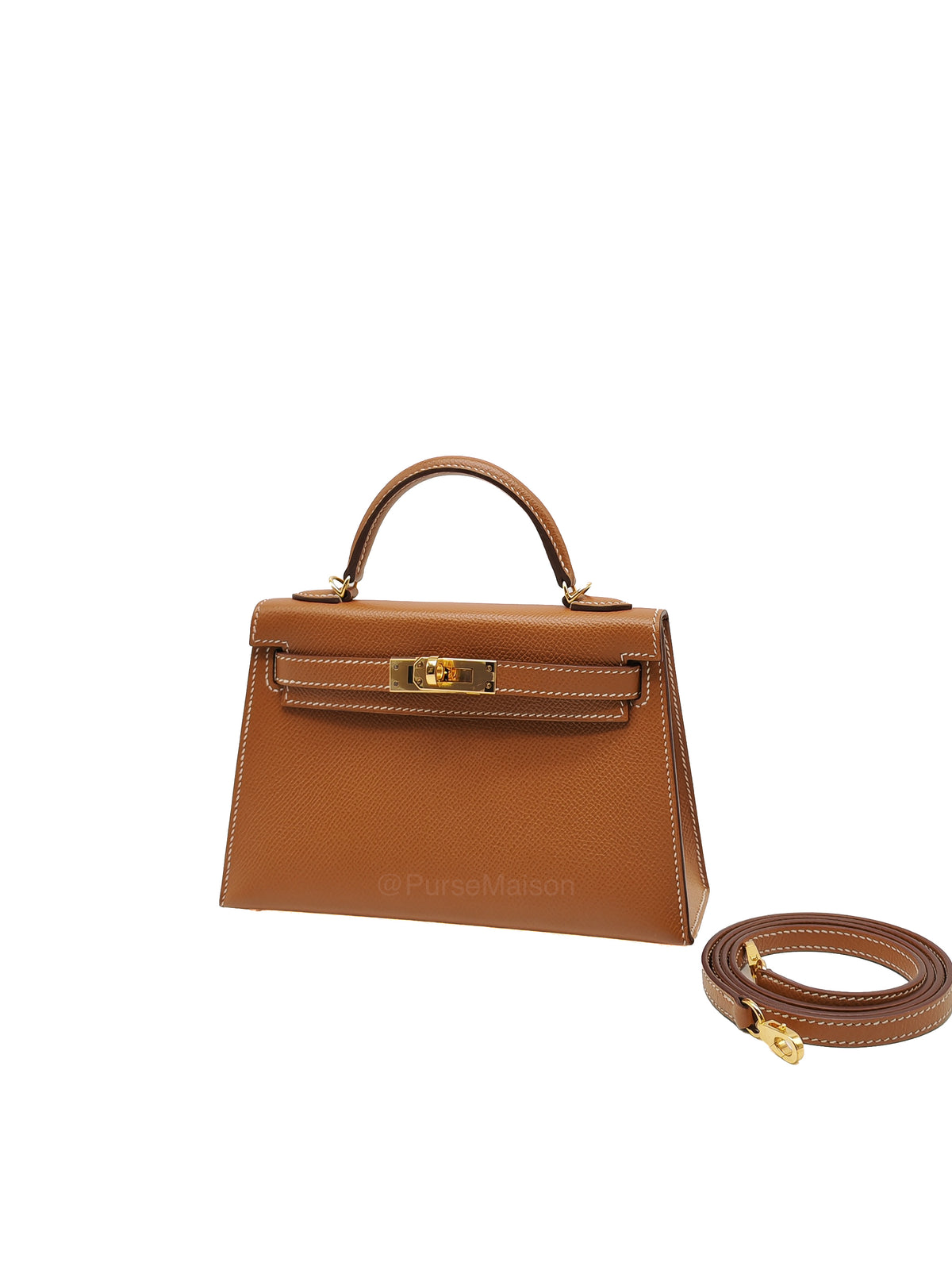 Hermes Mini Kelly II Gold in Epsom Leather and Gold Hardware Stamp D (2019) | Purse Maison Luxury Bags Shop