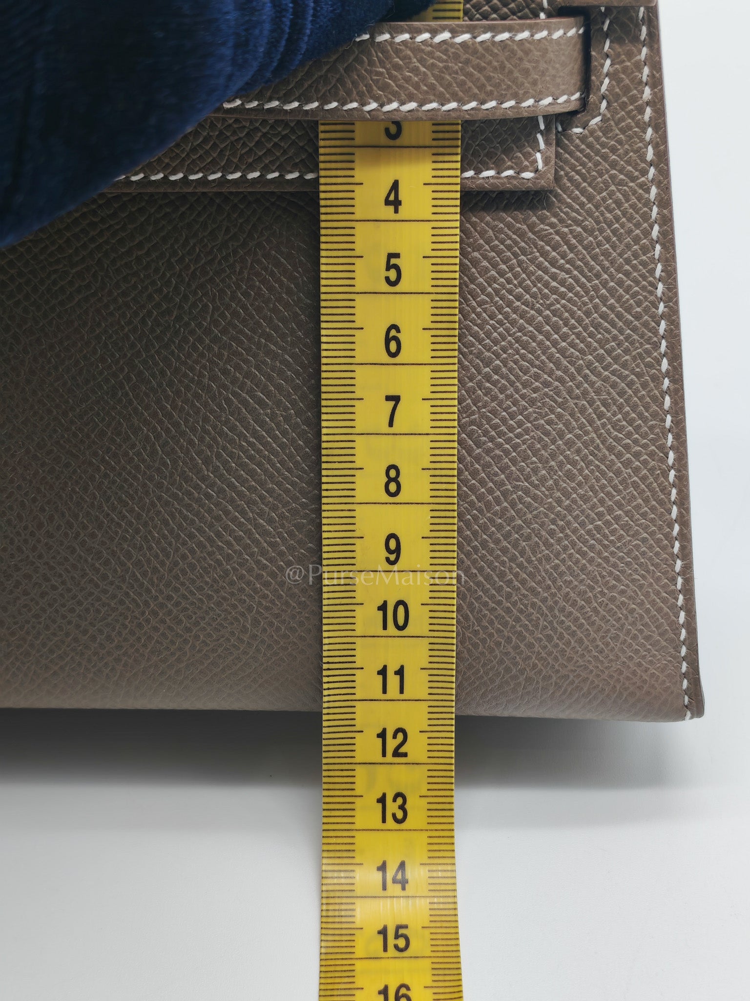Mini Kelly in Etoupe Epsom Leather and Gold Hardware Stamp G (2026) | Purse Maison Luxury Bags Shop