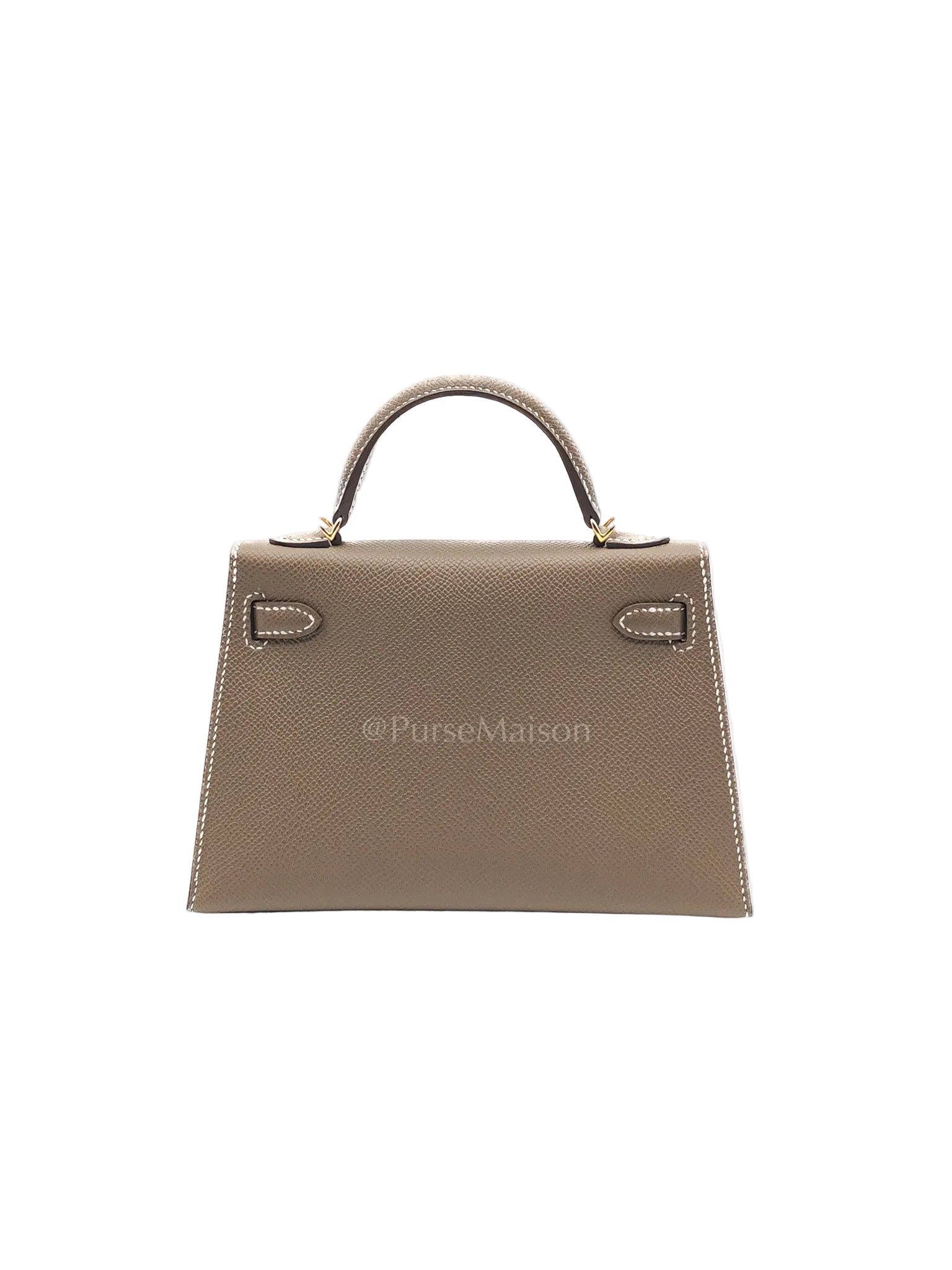 Mini Kelly in Etoupe Epsom Leather and Gold Hardware Stamp G (2026) | Purse Maison Luxury Bags Shop