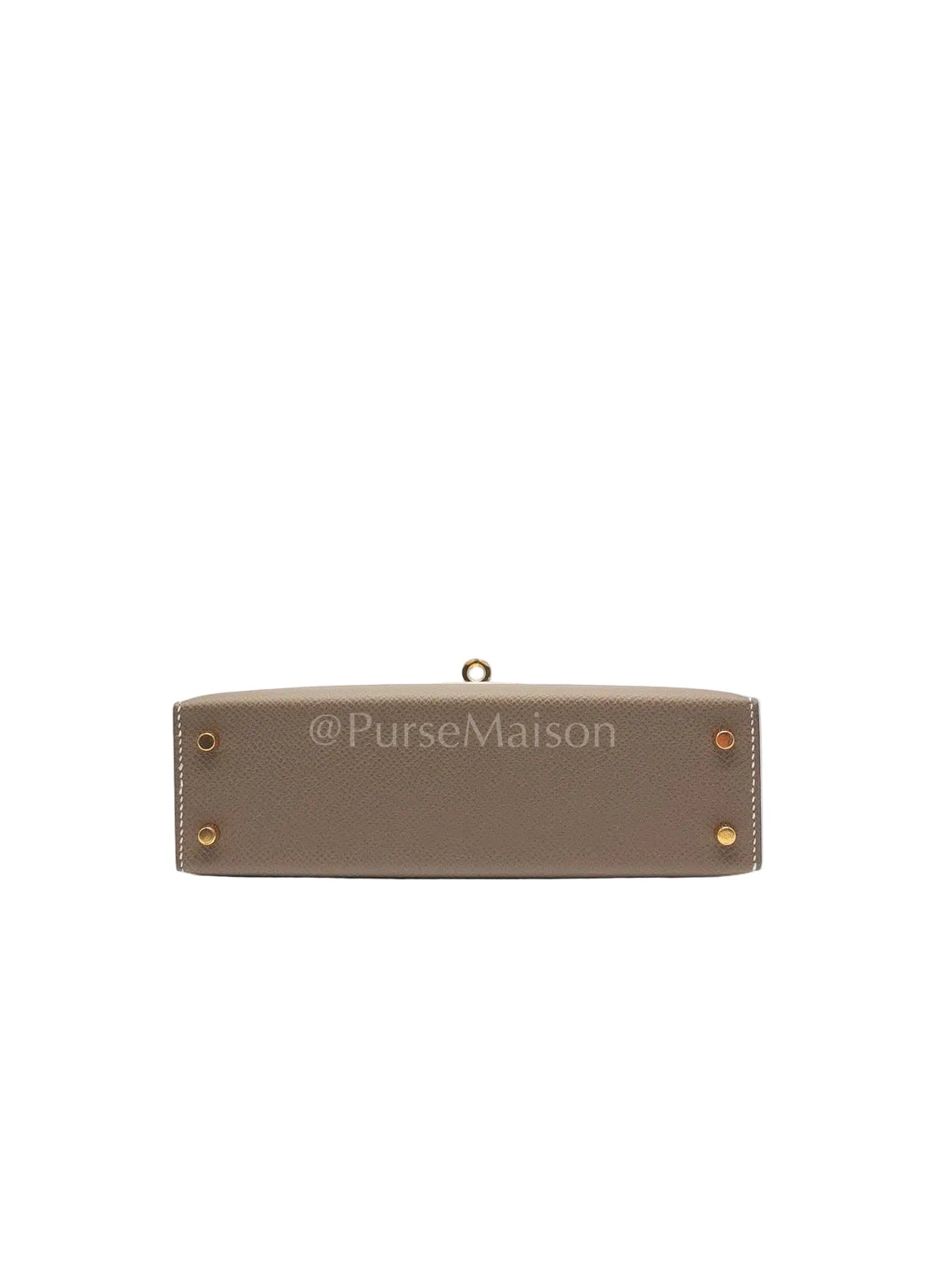 Mini Kelly in Etoupe Epsom Leather and Gold Hardware Stamp G (2026) | Purse Maison Luxury Bags Shop