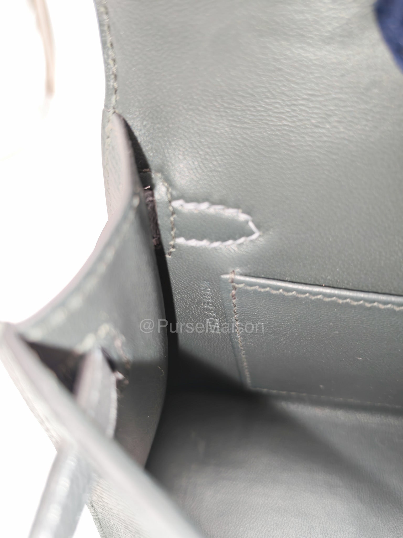 Hermes Mini Kelly Tri-Color Vert Mangrove/Gris Pantin/Noir in Epsom Leather and Palladium Hardware Stamp K (2025) | Purse Maison Luxury Bags Shop