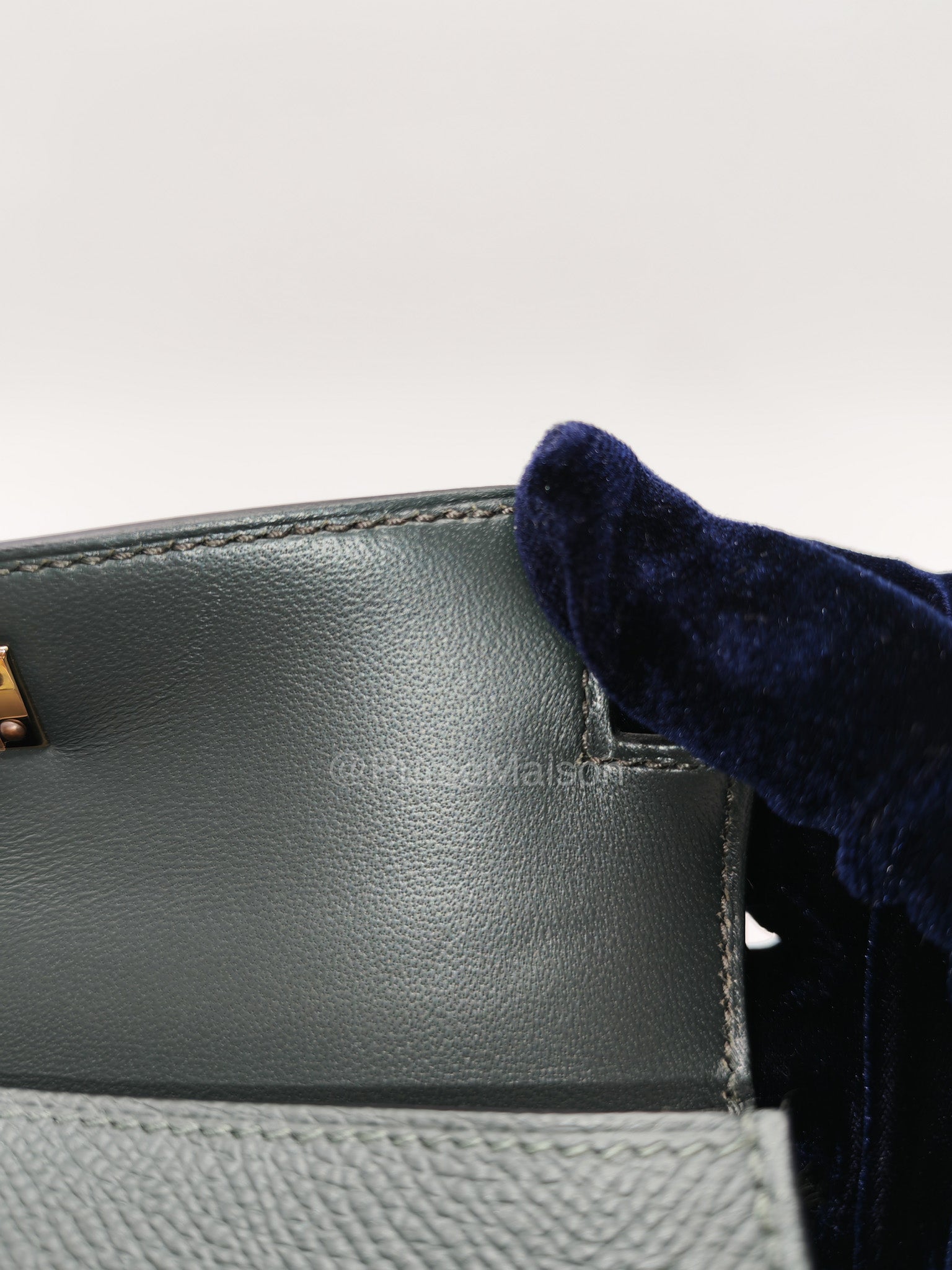 Hermes Mini Kelly Tri-Color Vert Mangrove/Gris Pantin/Noir in Epsom Leather and Palladium Hardware Stamp K (2025) | Purse Maison Luxury Bags Shop