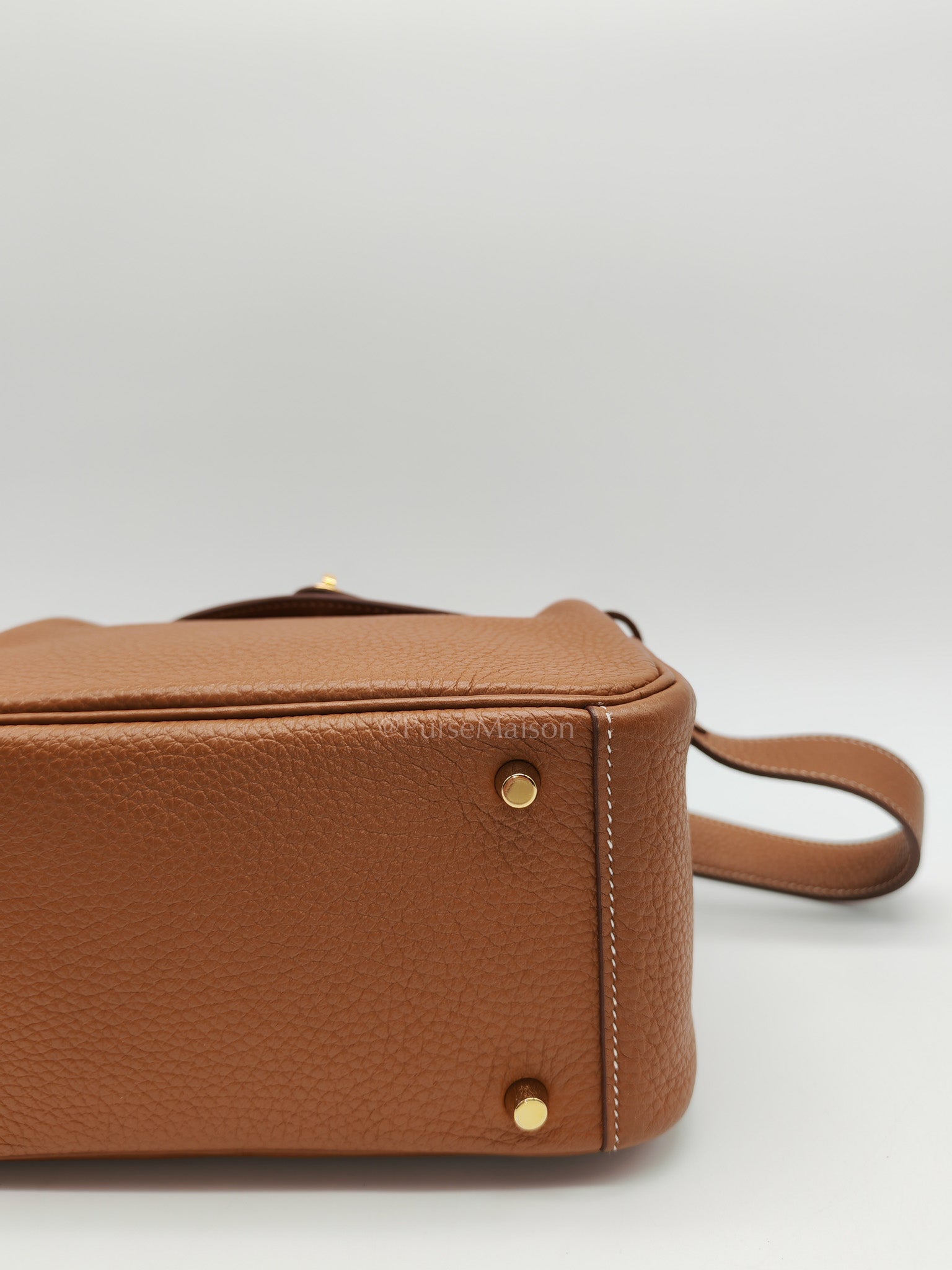 Hermes Mini Lindy Gold Clemence Leather and Gold Hardware Stamp U (2022) | Purse Maison Luxury Bags Shop