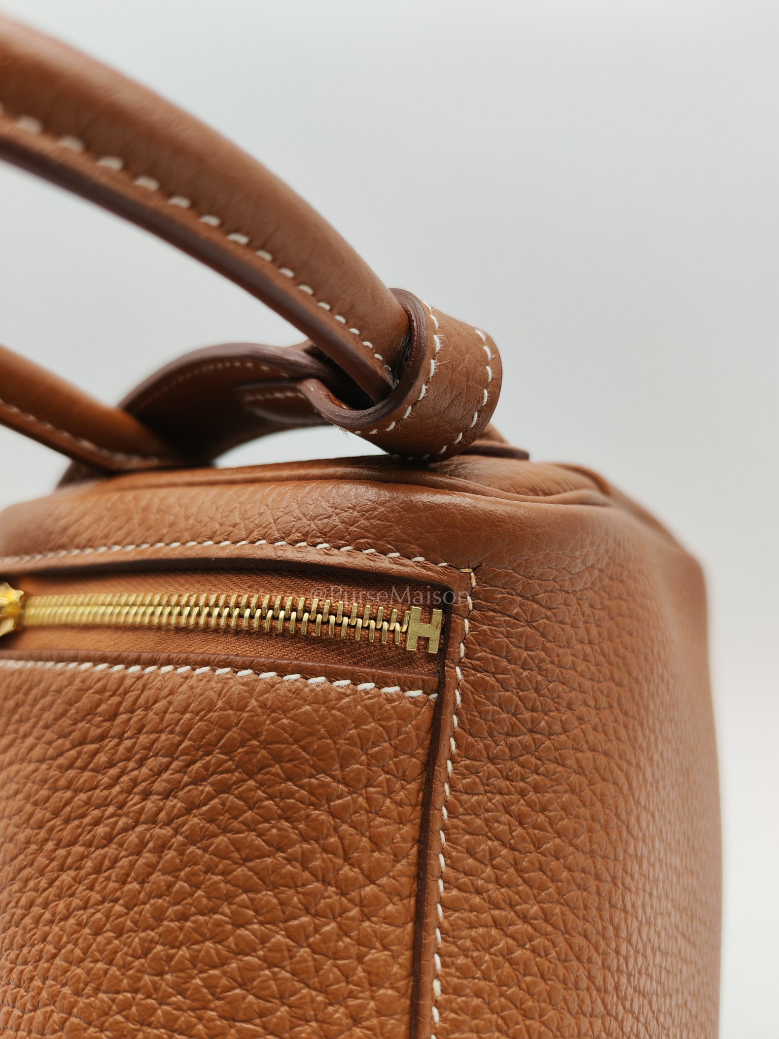 Hermes Mini Lindy Gold Clemence Leather and Gold Hardware Stamp U (2022) | Purse Maison Luxury Bags Shop