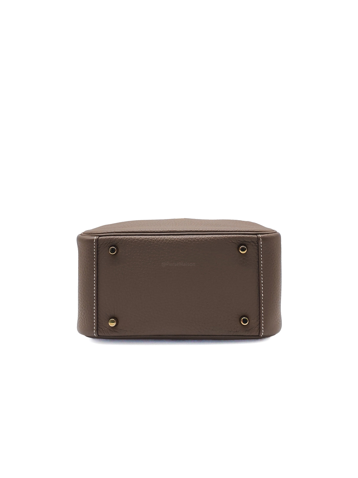 Hermes Mini Lindy in Etoupe Clemence Leather Gold Hardware Stamp U (2022) | Purse Maison Luxury Bags Shop