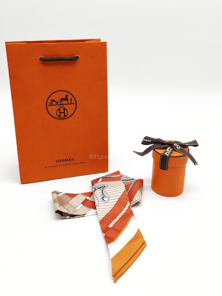 Mors a Jouets Chemise Orange Cuit/Beige Silk Twilly | Purse Maison Luxury Bags Shop