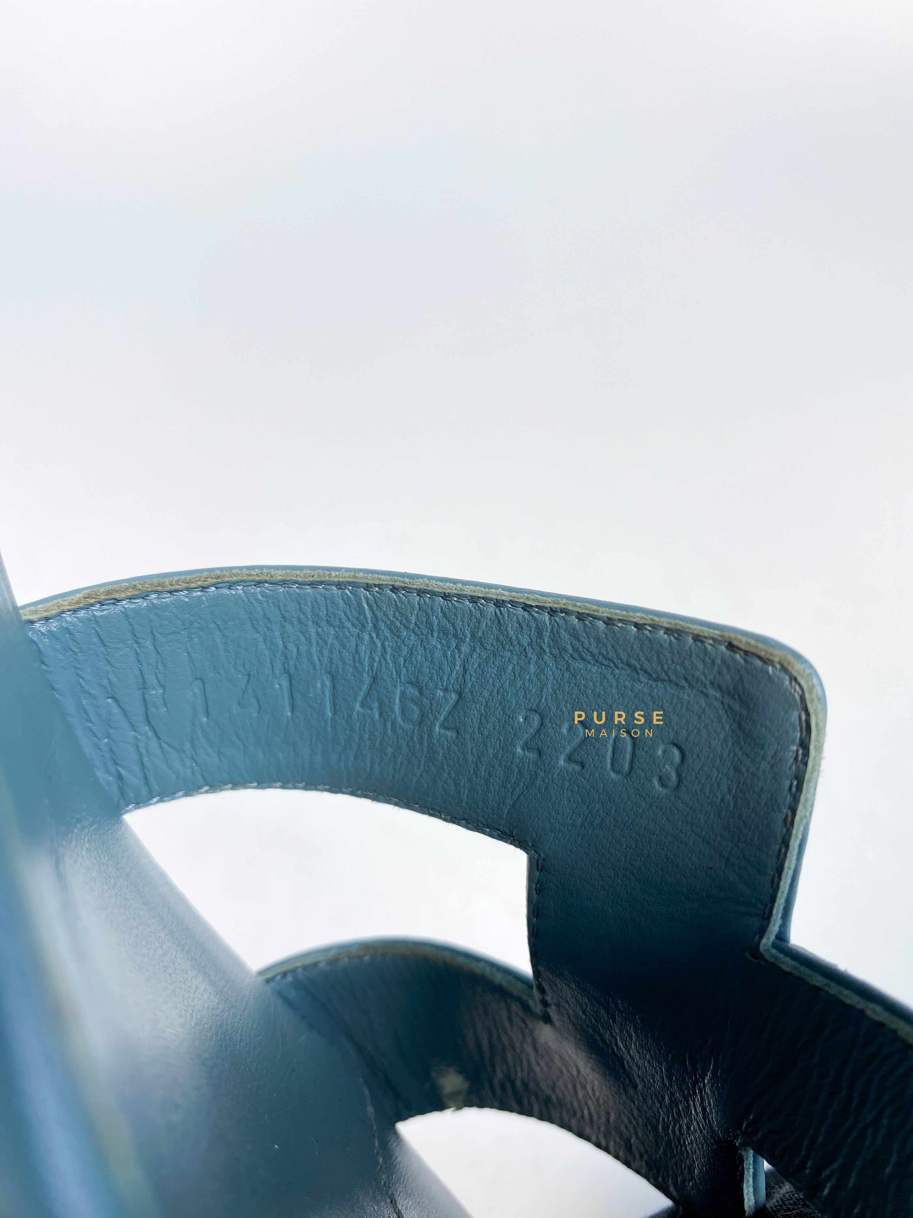Hermes Oasis Blue Sandals Size 37 EU (23.5 cm)
